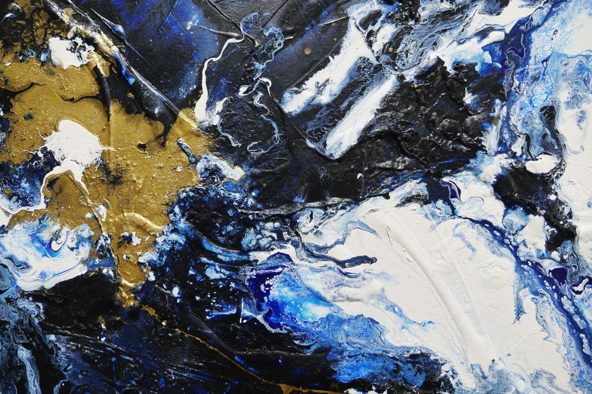 Midnight Bullion 160cm x 60cm Textured Abstract Painting