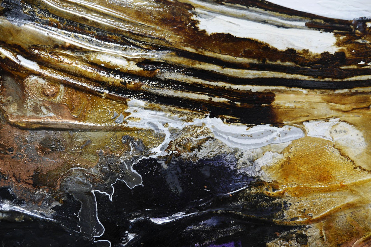 Witches Union 240cm x 100cm Brown Black Textured Abstract Painting