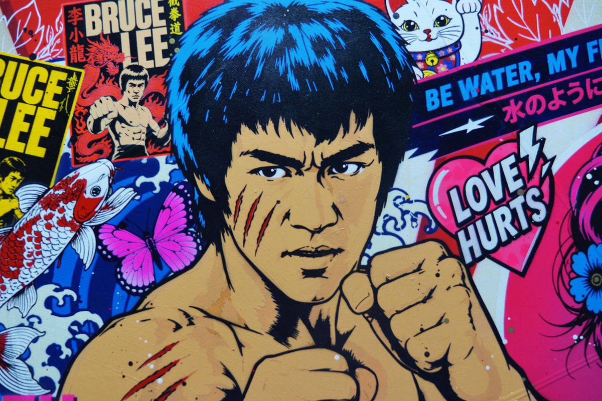 Tokyo Nights 190cm x 100cm Bruce Lee Textured Urban Pop Art Painting
