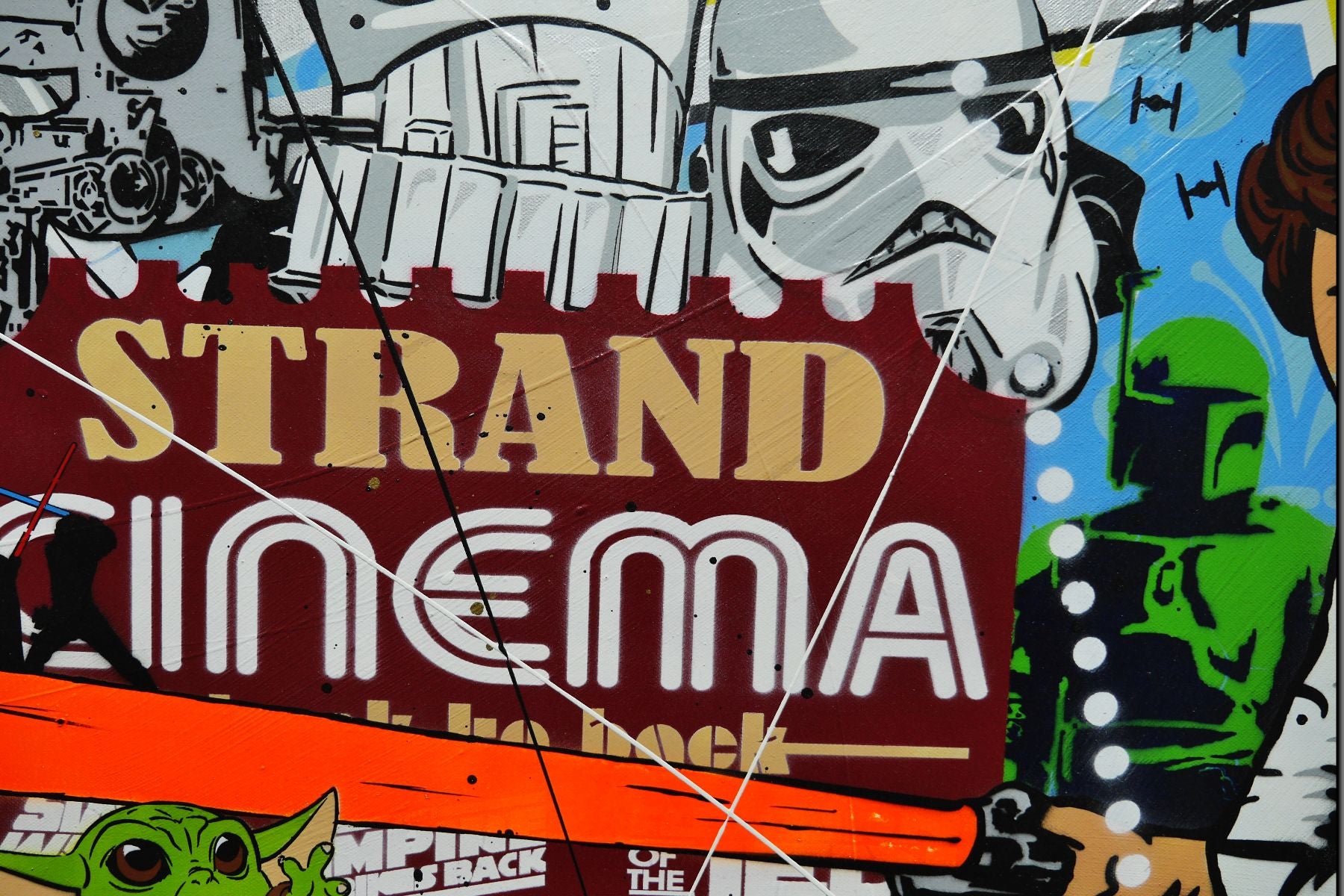 In a galaxy far, far away 190cm x 100cm Textured Urban Pop Art Painting