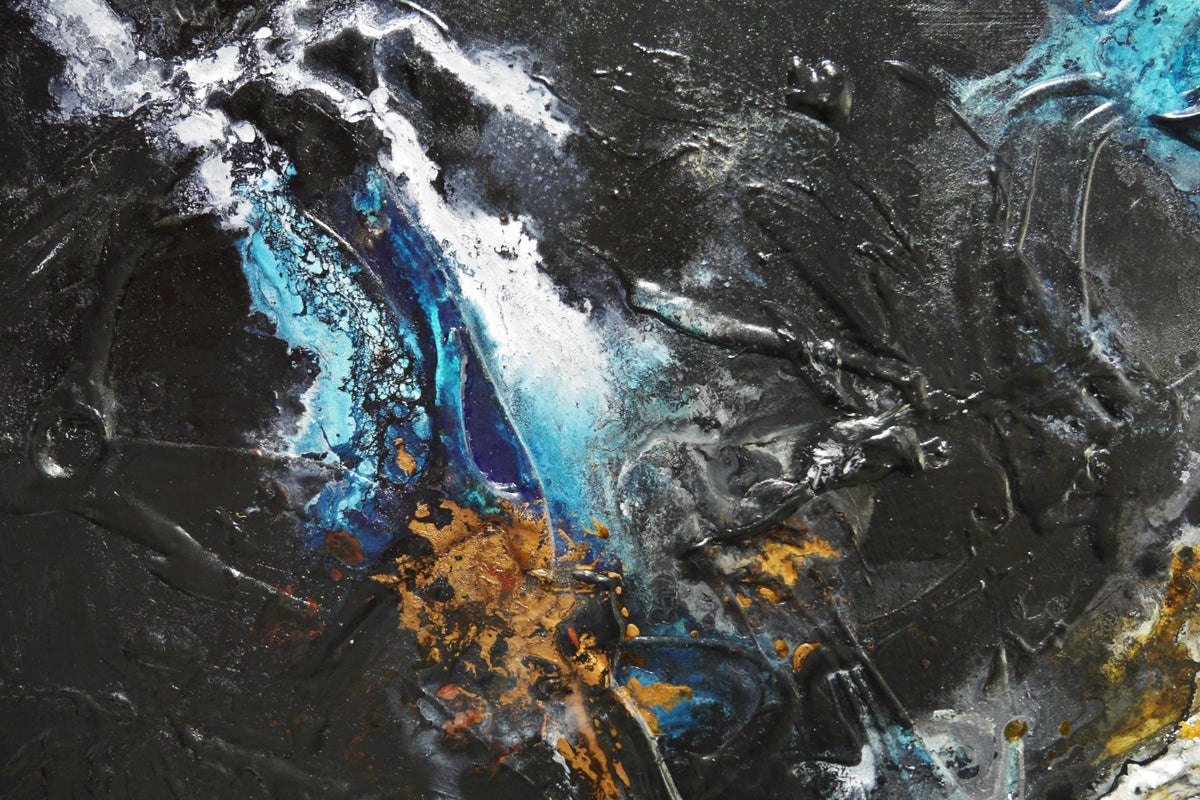 Infused Potion 240cm x 100cm Teal Textured Abstract Painting