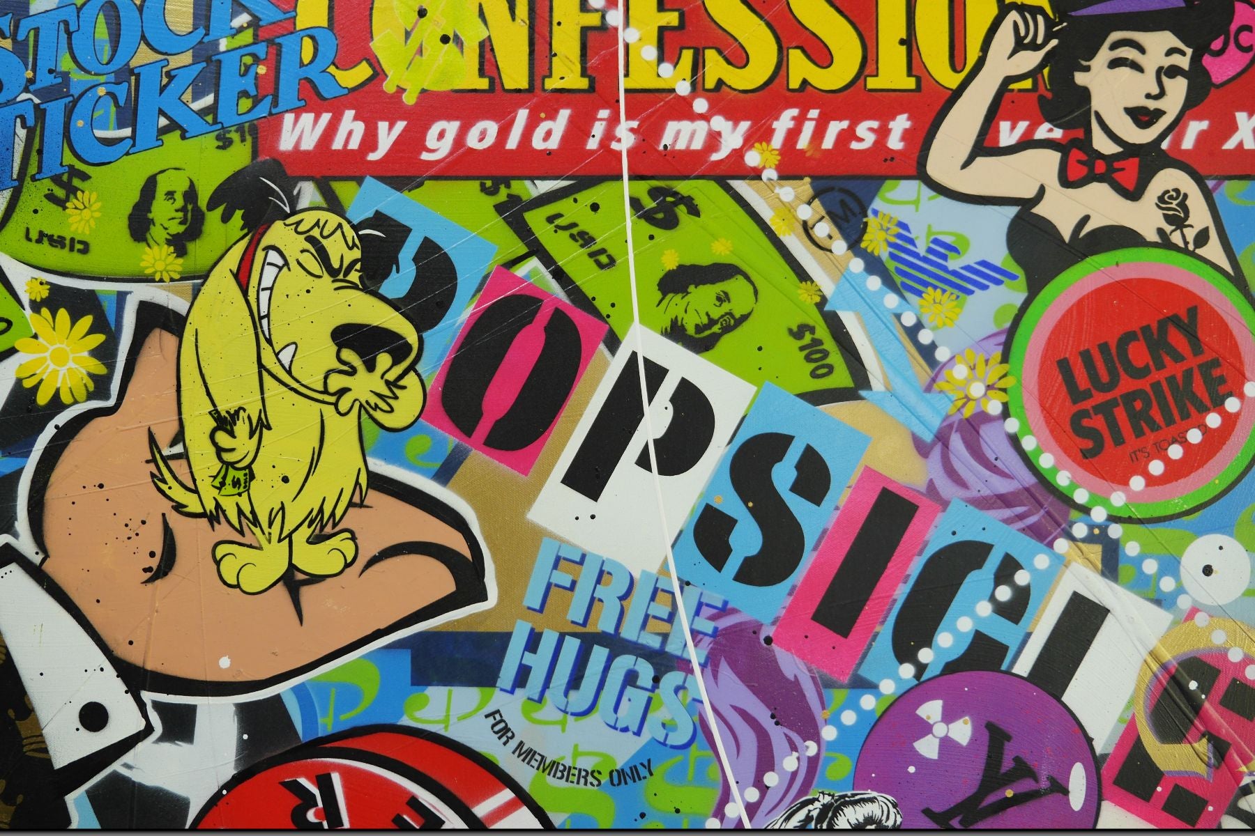 Money Express 250cm x 150cm Monopoly Man Textured Urban Pop Art Painting