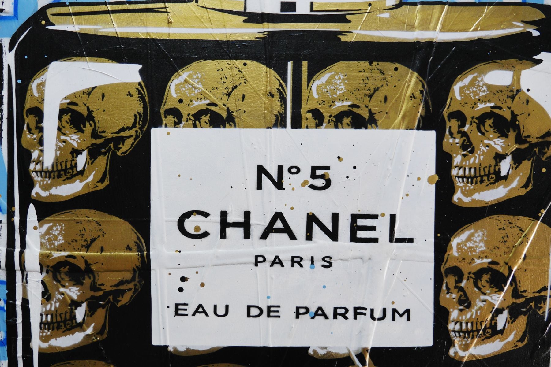 Fragrances and Skulls 140cm x 100cm Perfume Bottle Textured Urban Pop Art Painting