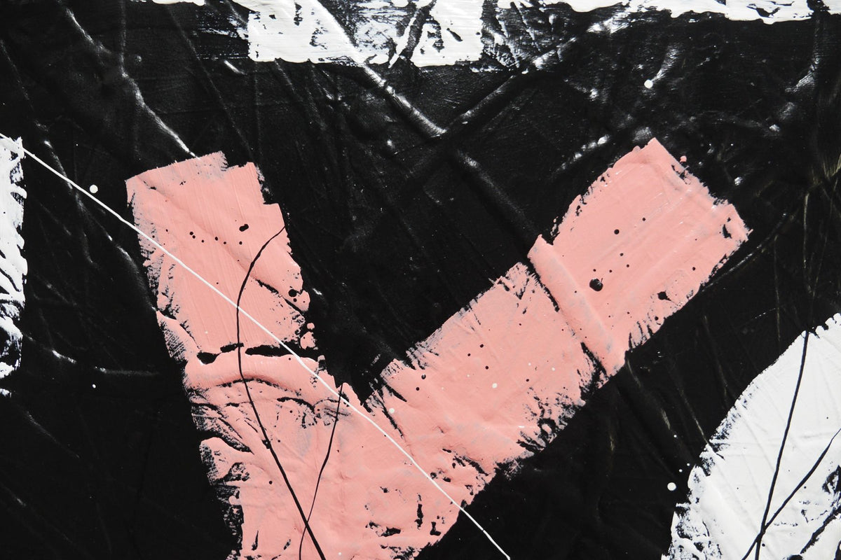 Pink Kisses 190cm x 100cm Textured Urban Pop Art Painting
