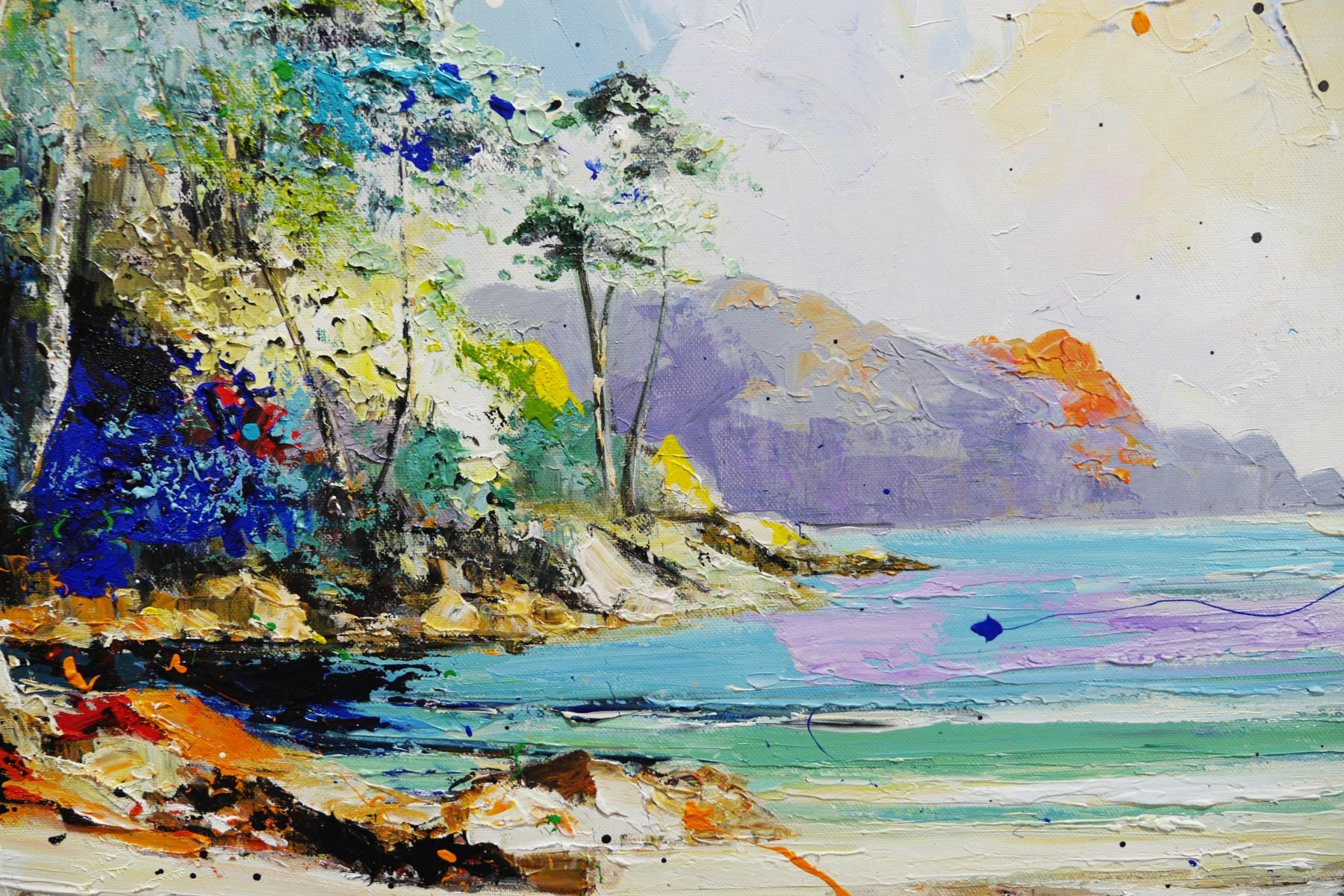 Glass Bay 190cm x 100cm FRAMED Australian Landscape Abstract Realism Textured Painting (SOLD)