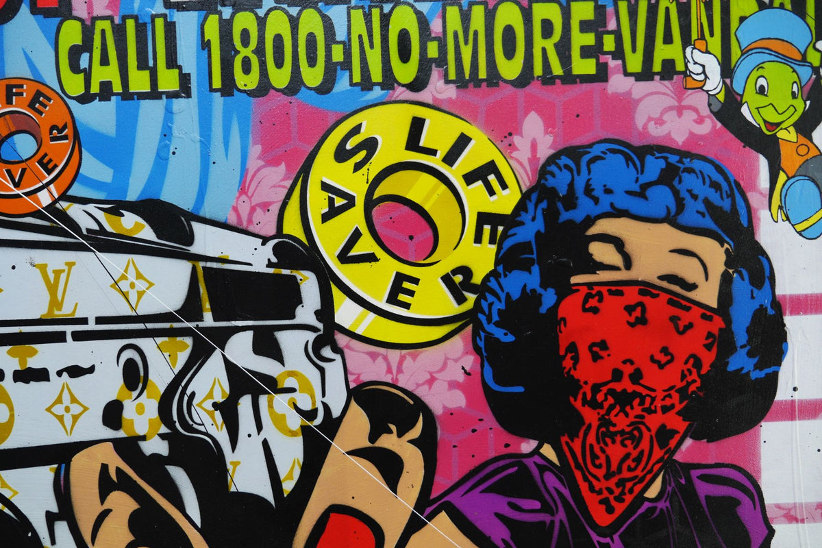 Miss Lucky Bandit 120cm x 150cm Marilyn Monroe Textured Urban Pop Art Painting