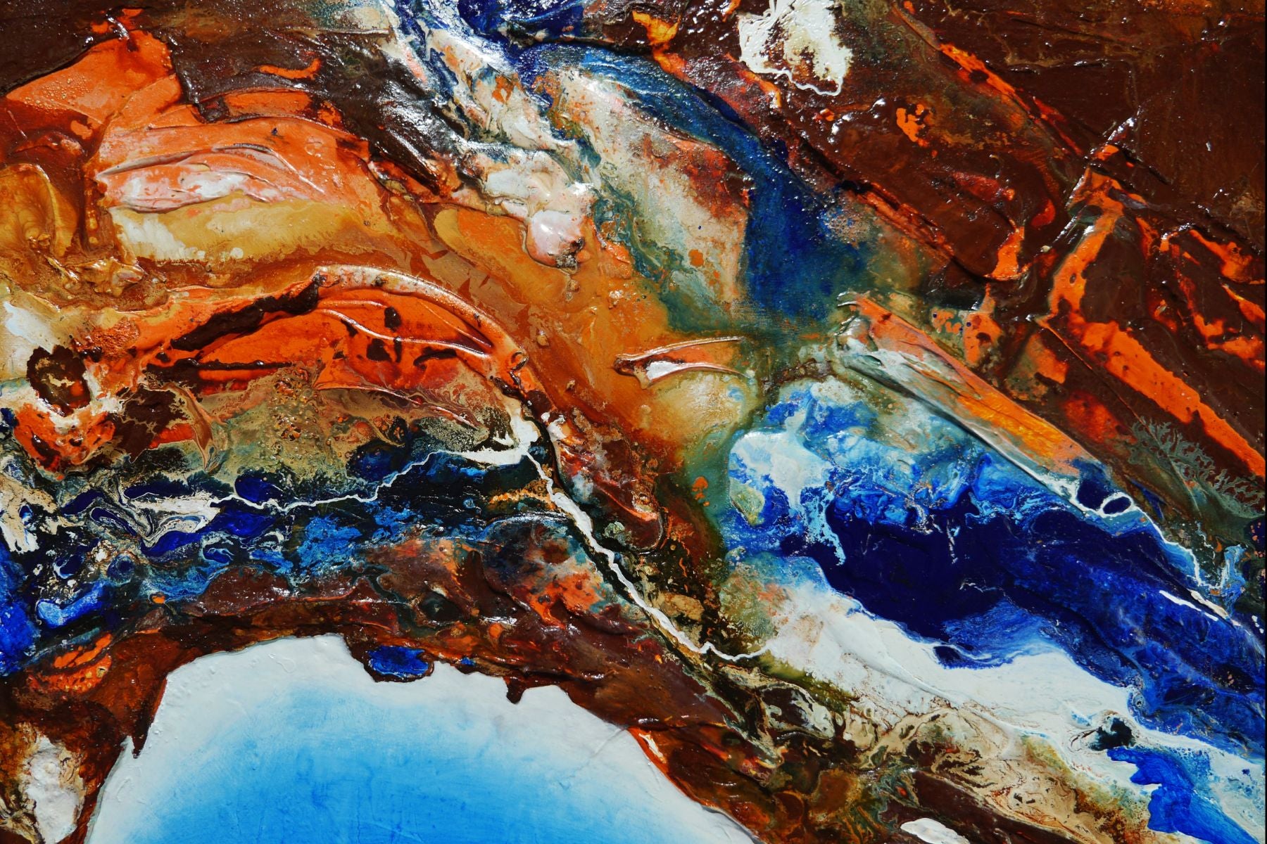 Red Coastline 120cm x 150cm Textured Abstract Painting
