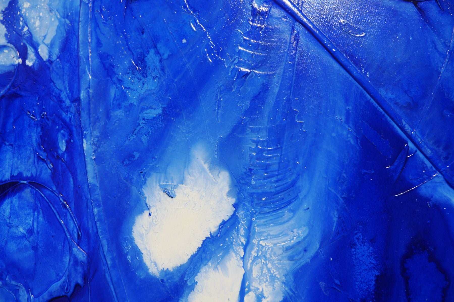 Precious 190cm x 100cm Blue White Ink Textured Abstract Painting