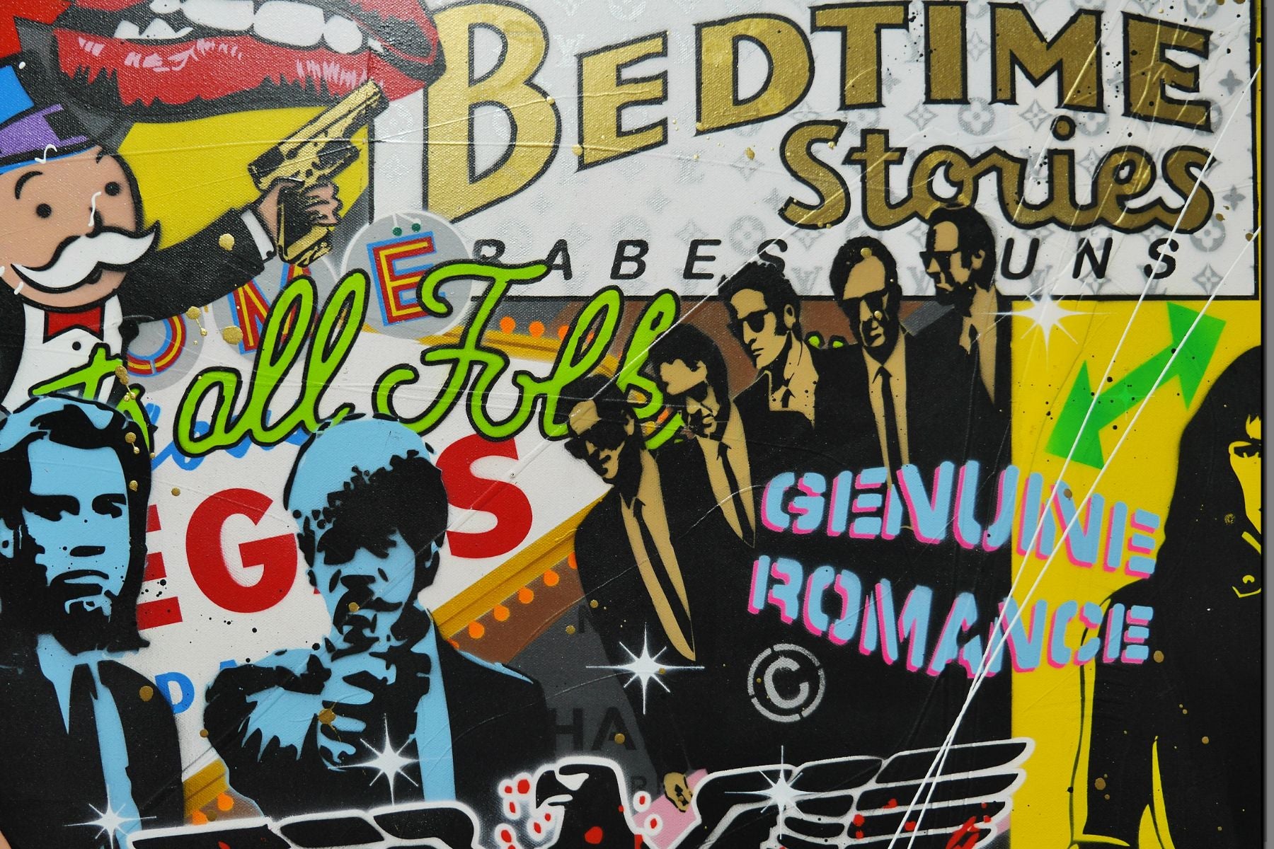 Bedtime with Quentin 190cm x 100cm Textured Urban Pop Art Painting (SOLD)
