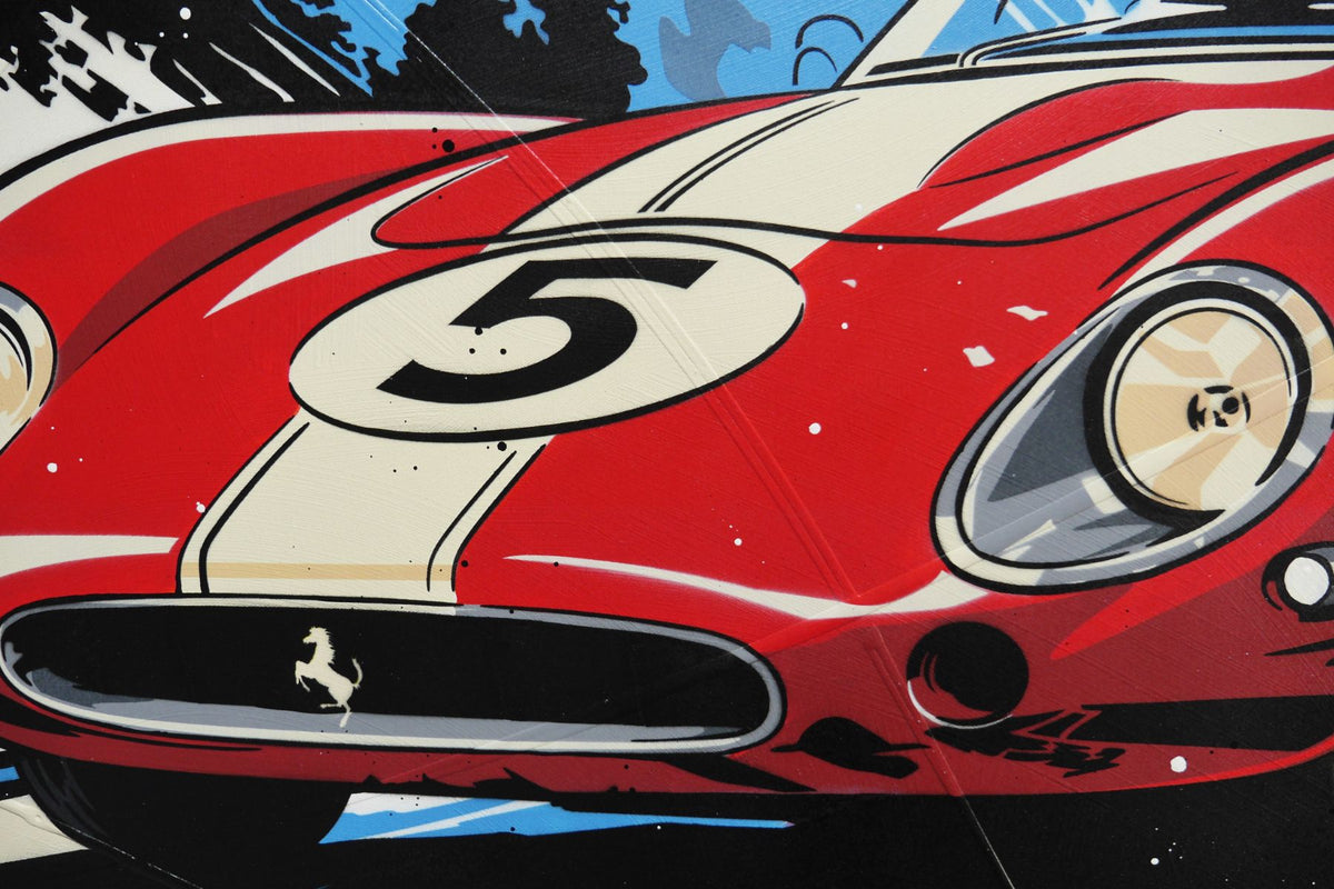 Red Horses 190cm x 100cm Ferrari Classic Pop Art Painting