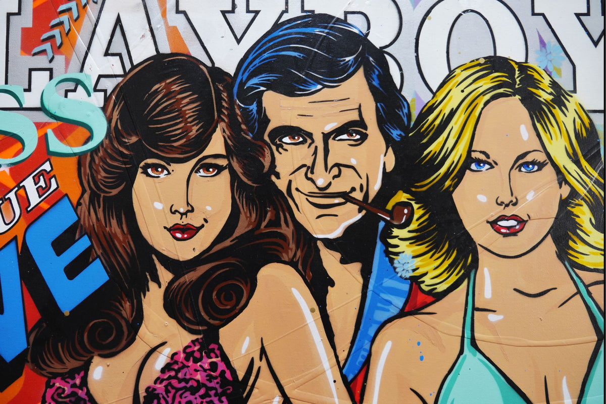 Playtime 120cm x 120cm Playboy Textured Urban Pop Art Painting