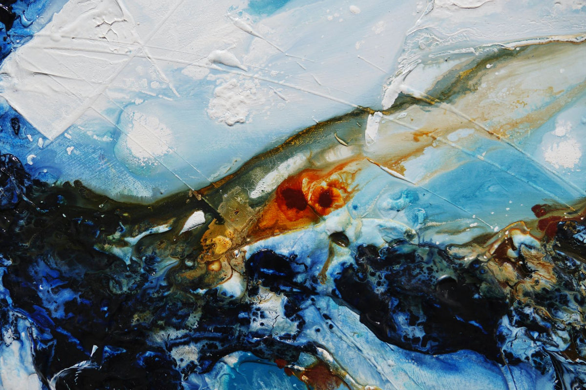 Aquatic Infatuation 160cm x 100cm Blue Textured Abstract Painting