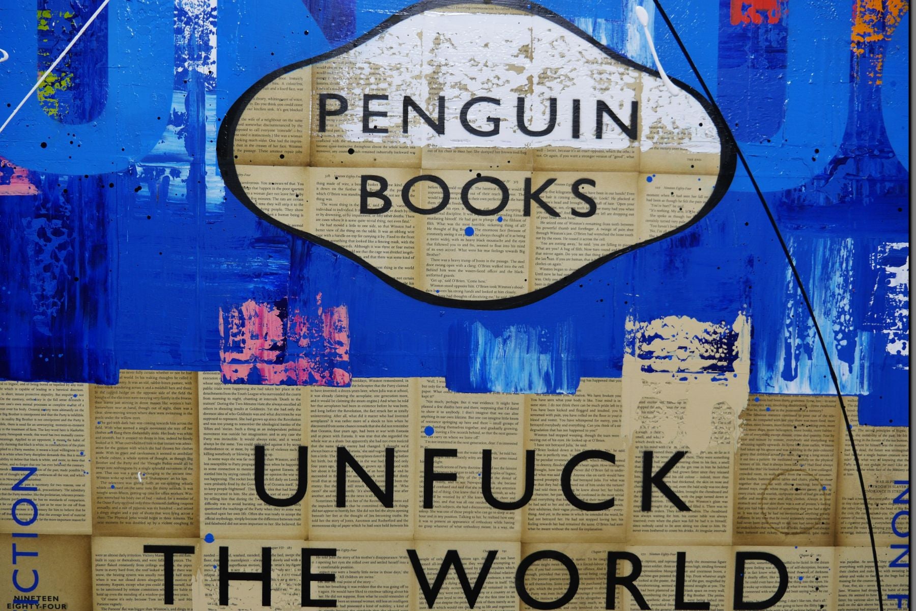 Unf*#k everything ... gently 140cm x 100cm Urban Pop Book Club Painting