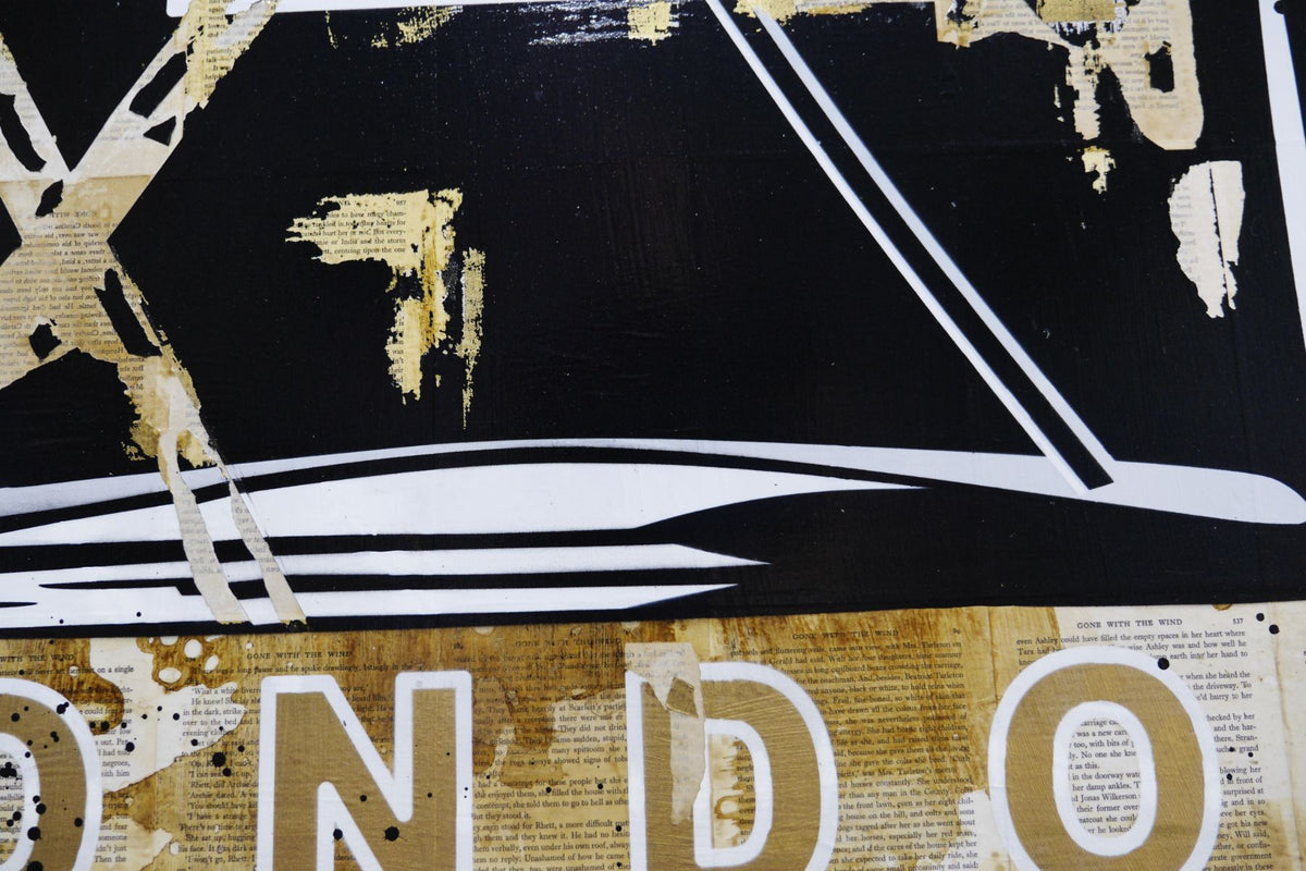 Destructured Elegance 140cm x 100cm Perfume Book Pages Urban Pop Art Painting