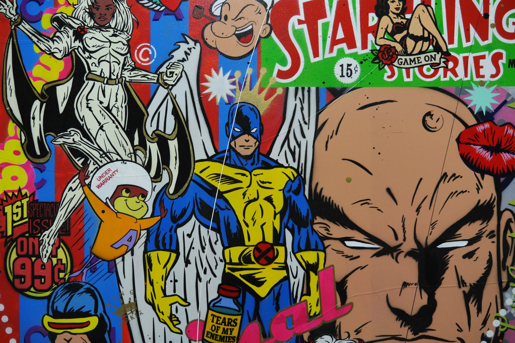 The Heat 100cm x 140cm Heroes Textured Urban Pop Art Painting (SOLD)