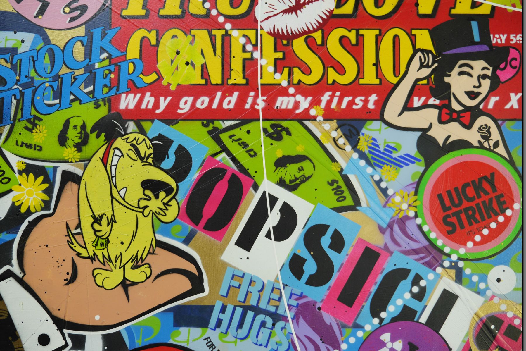 Money Express 250cm x 150cm Monopoly Man Textured Urban Pop Art Painting