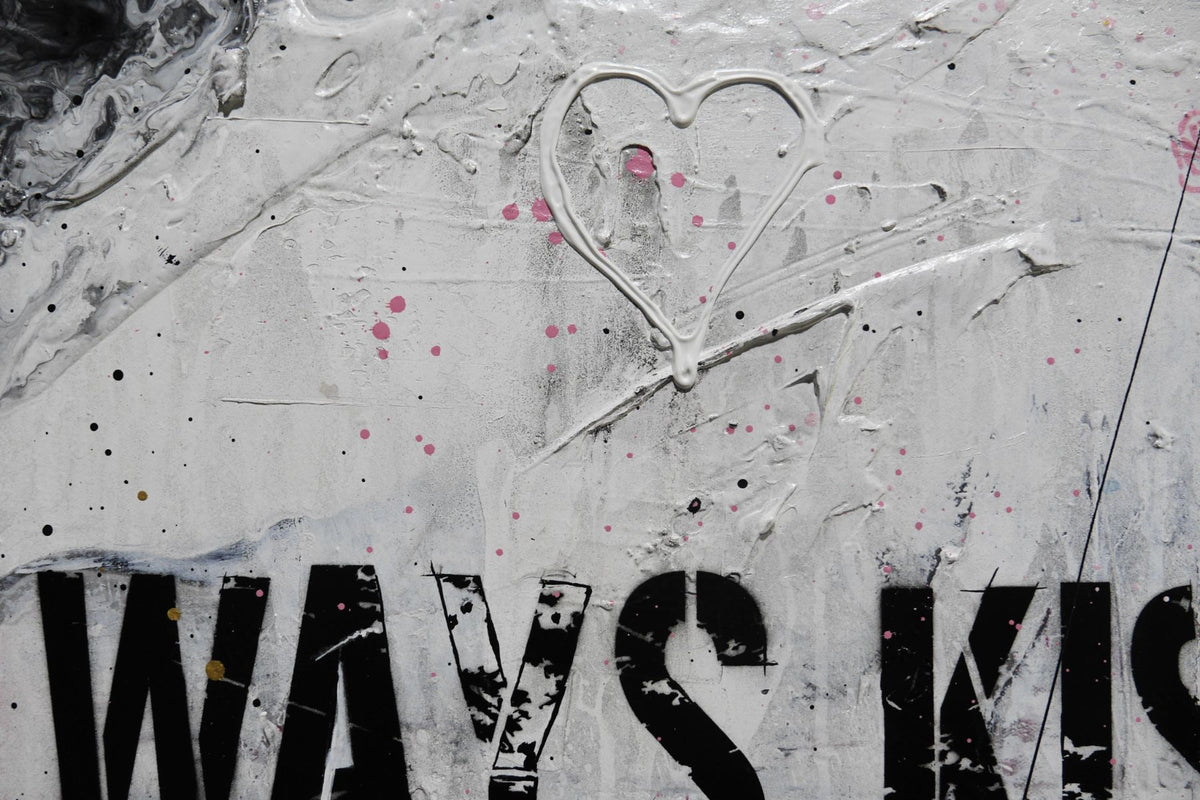 Velvet Kiss 200cm x 80cm Always Kiss Me Goodnight Urban Pop Art Abstract Painting