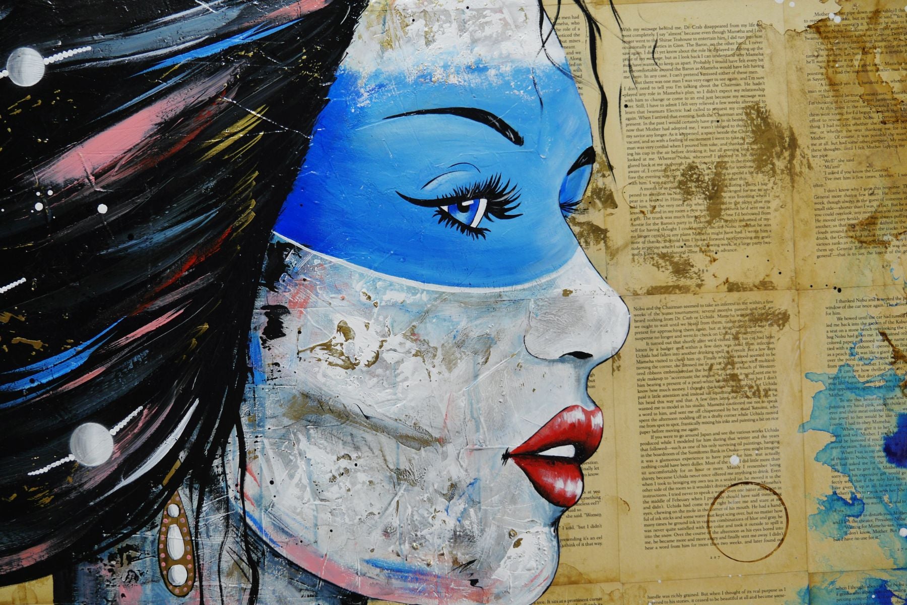 Safaia 120cm x 150cm Geisha Abstract Realism Book Club Painting