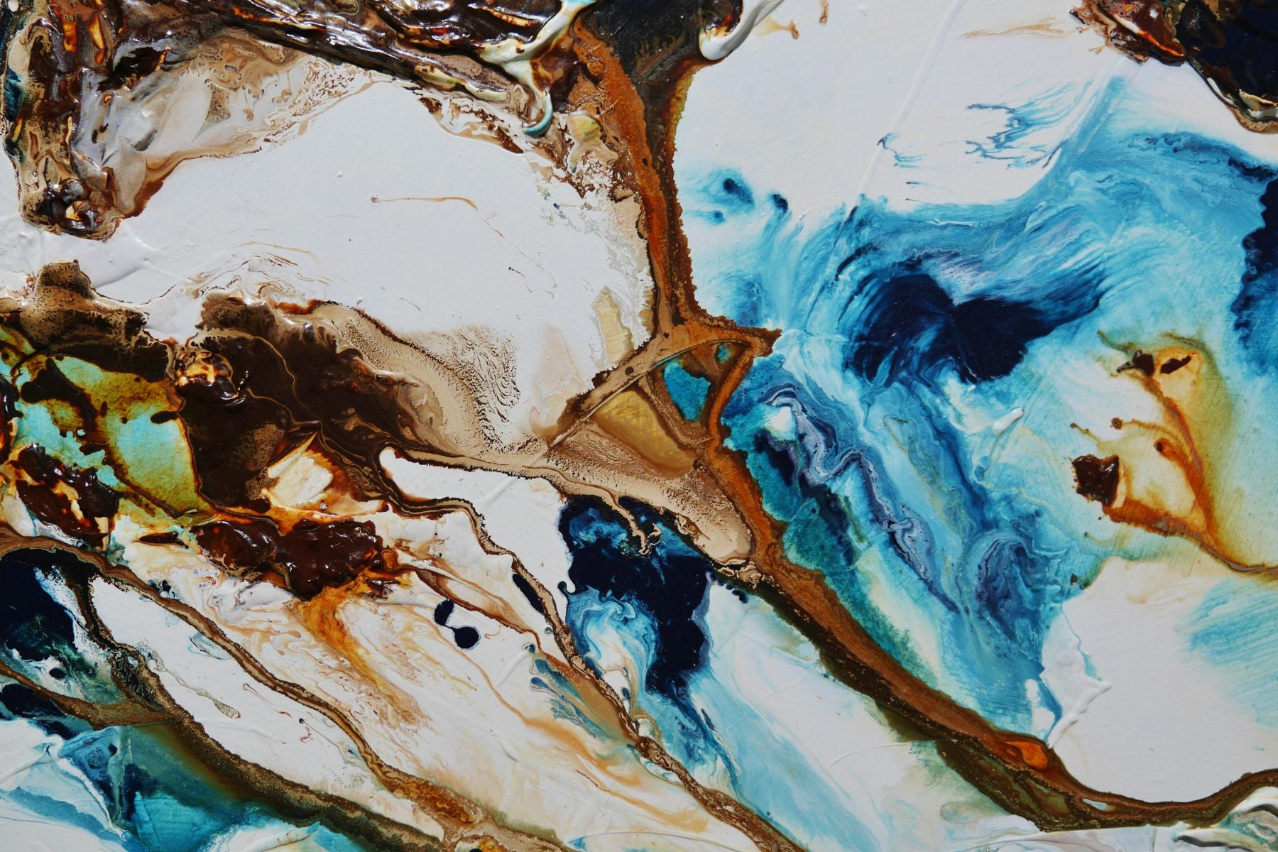 Aquatic Transition 190cm x 100cm Textured Abstract Painting (SOLD)