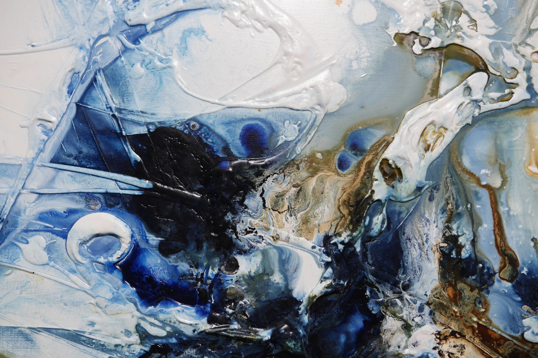 Midnight Echo 160cm x 100cm Blue Textured Abstract Painting