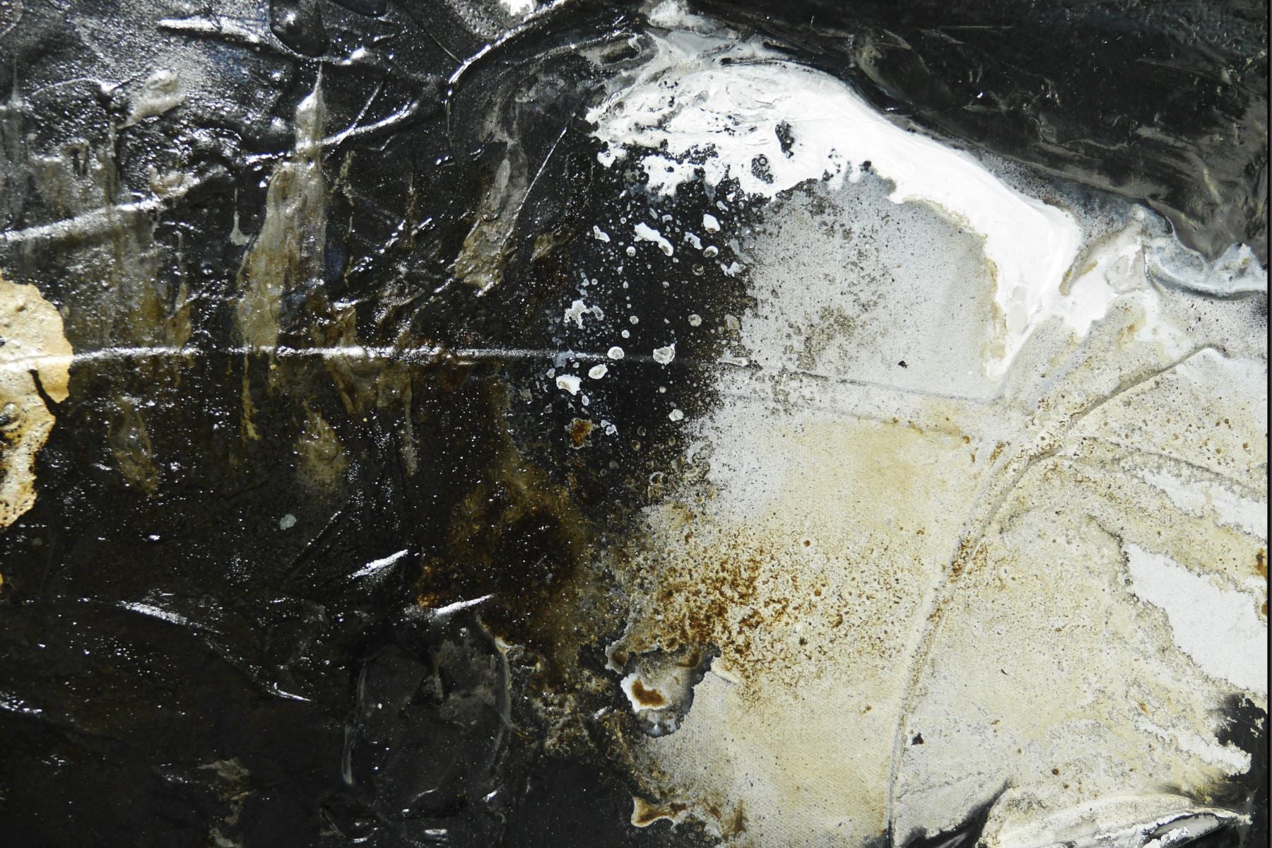 Black Theory 295cm x 100cm Black & Copper Textured Abstract Painting