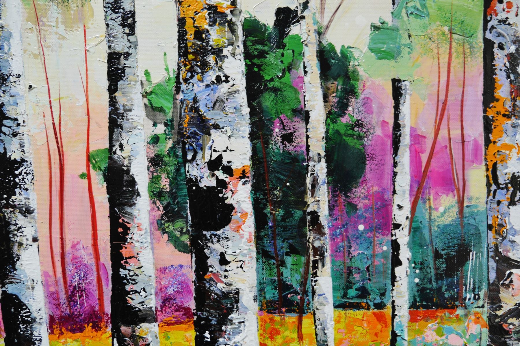 Silver Forest 160cm x 100cm FRAME INC Australian Landscape Abstract Realism Textured Painting (Copy)