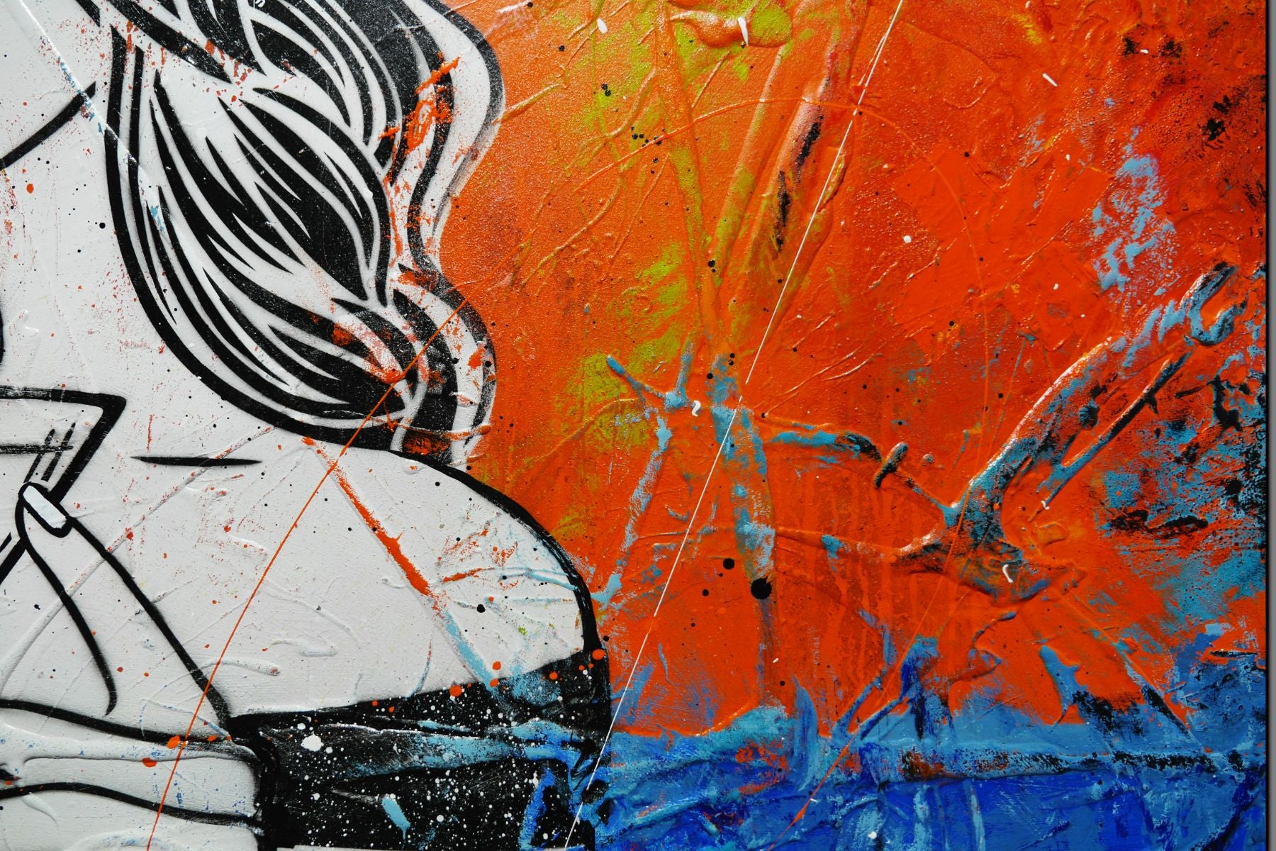 Ravishing 200cm x 120cm Cocktail Girl Textured Urban Pop Art Painting