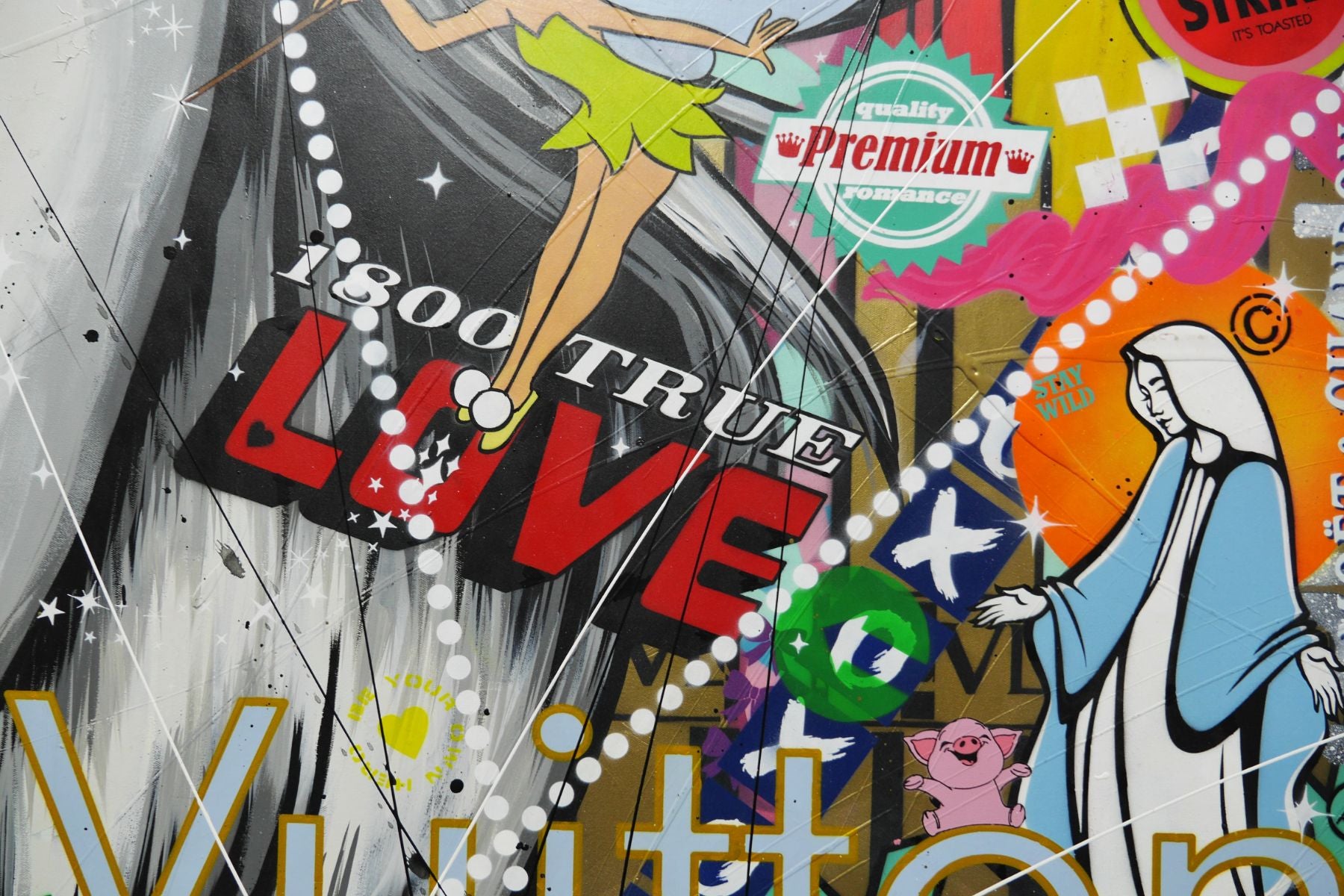 Fairies and Queens 160cm x 100cm Textured Urban Pop Art Painting