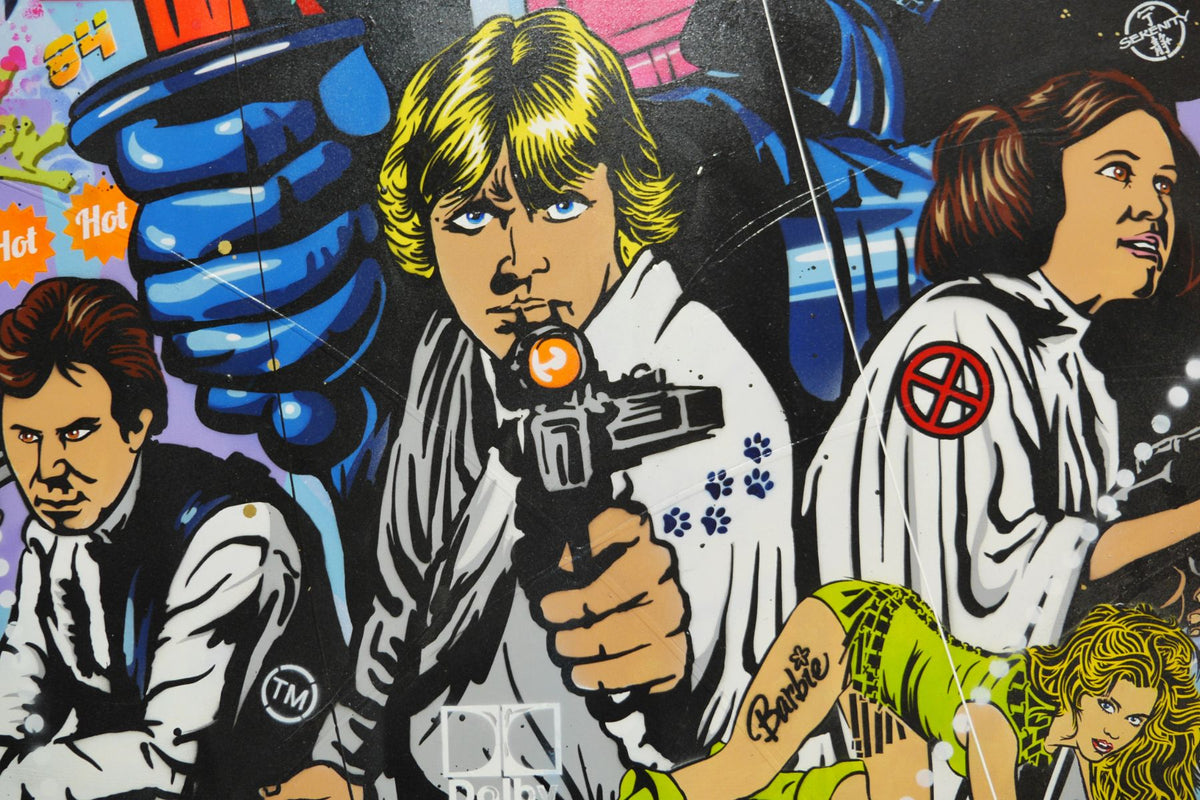 Cinematic Fusion 240cm x 100cm Textured Urban Pop Art Painting