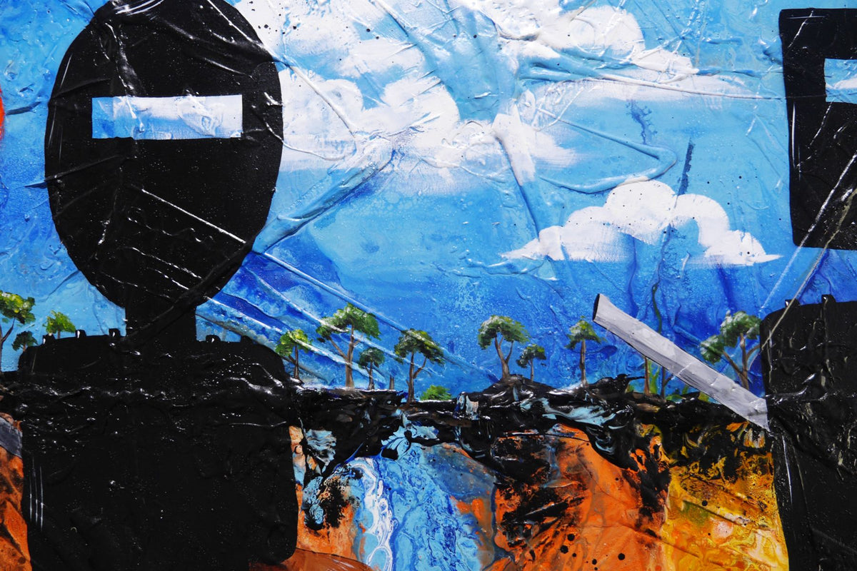 The Iron Brotherhood 250cm x 150cm Ned Kelly Abstract Realism Textured Painting