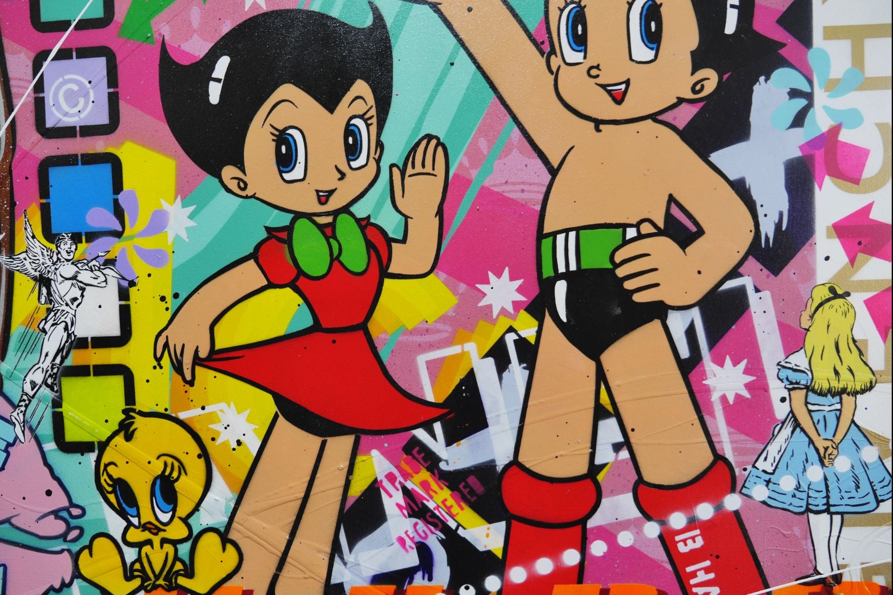 Fresh Rosie 240cm x 100cm Rosie The Riveter Textured Urban Pop Art Painting