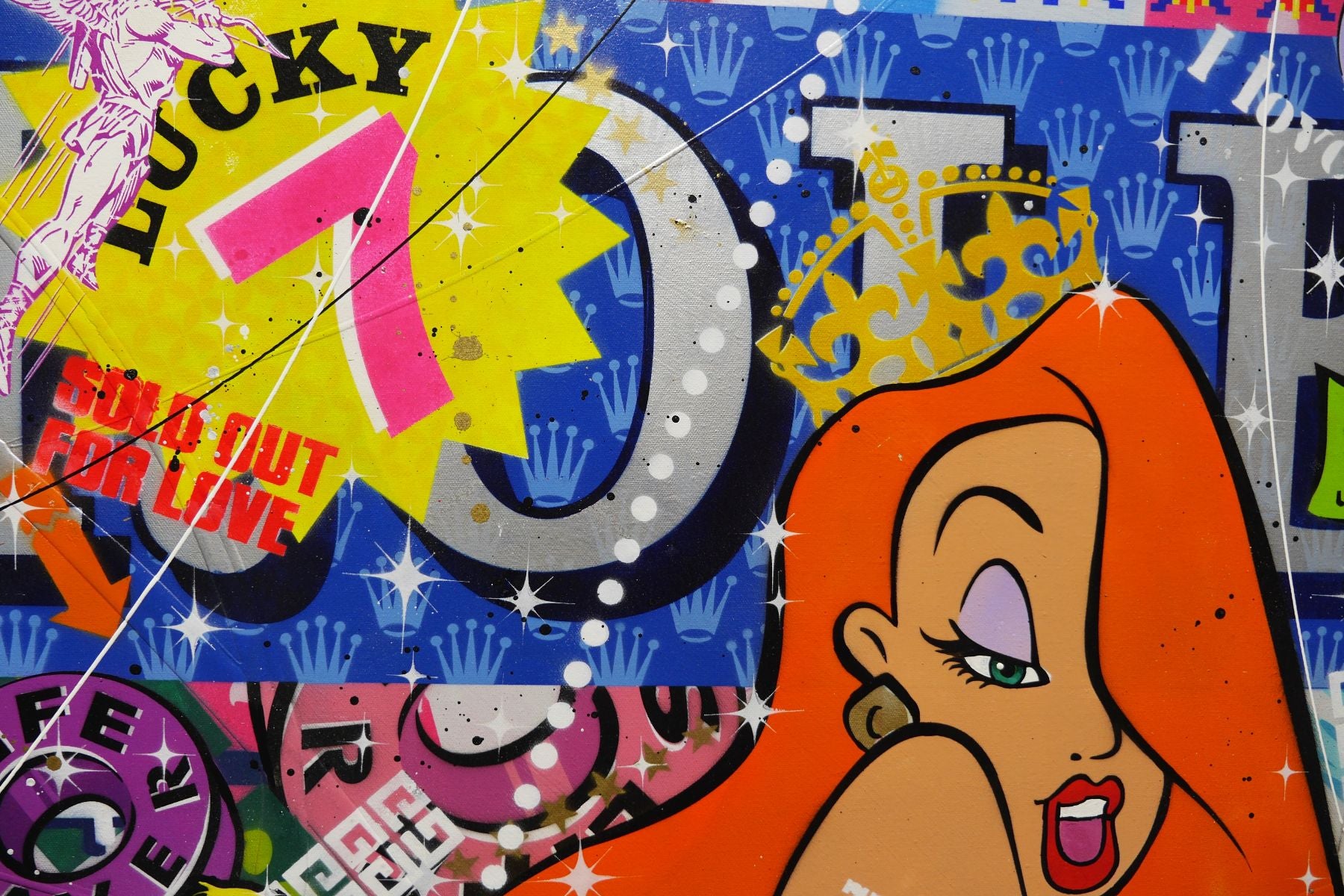 She's Loaded 100cm x 140cm Textured Urban Pop Art Painting