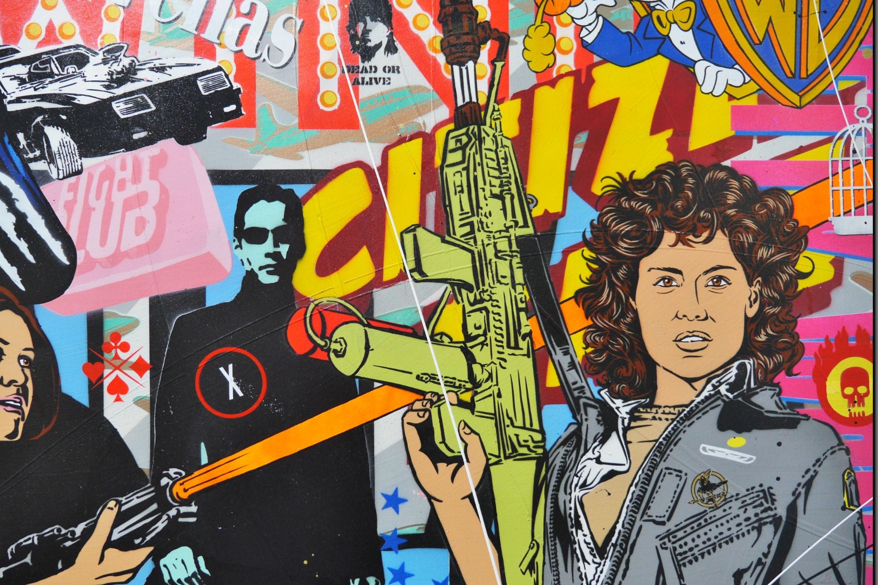 Cineverse 270cm x 120cm Textured Urban Pop Art Painting (SOLD)