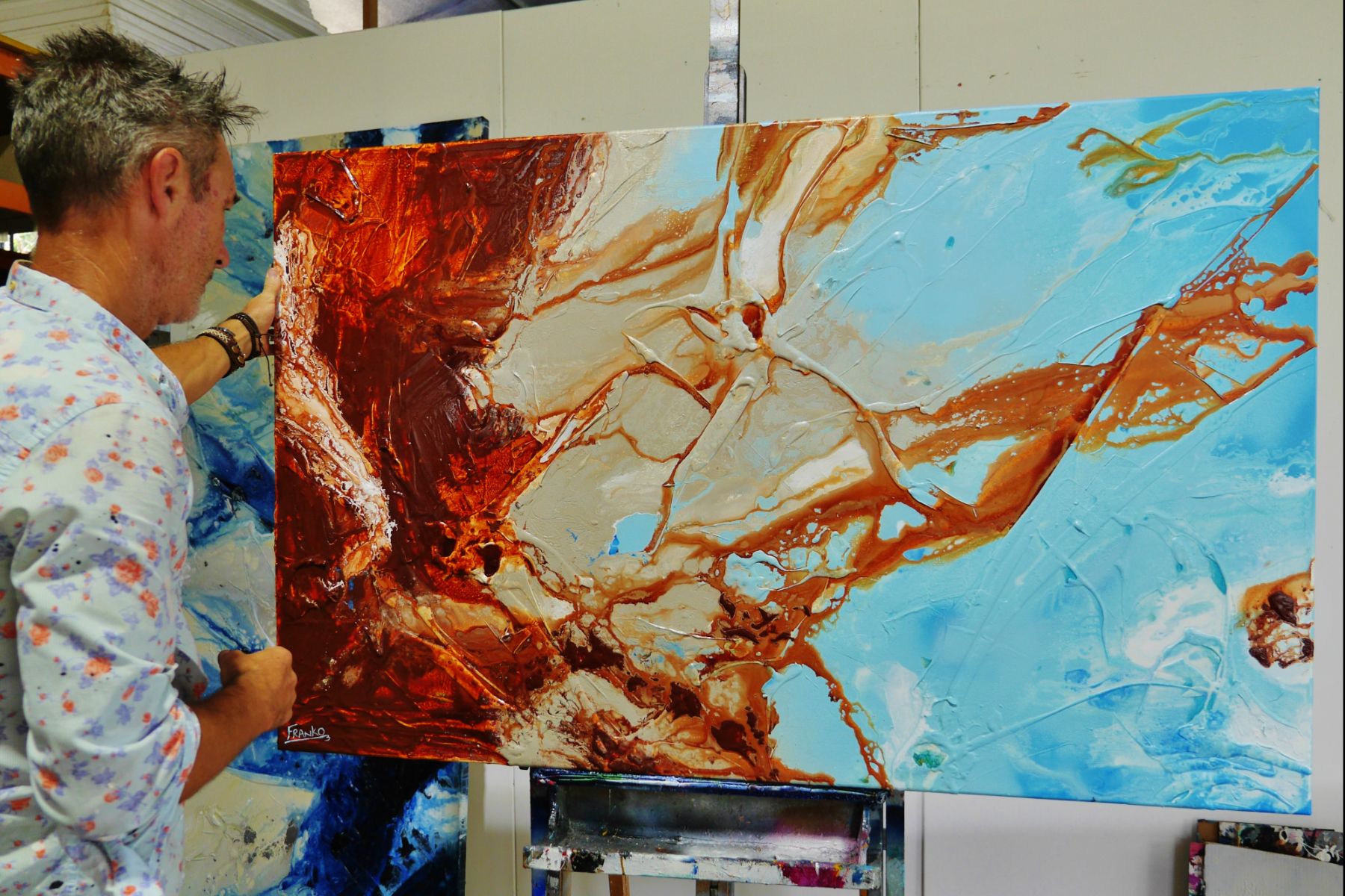(SOLD YUMI) Coastal Rush 160cm x 100cm Textured Abstract Painting (SOLD YUMI)