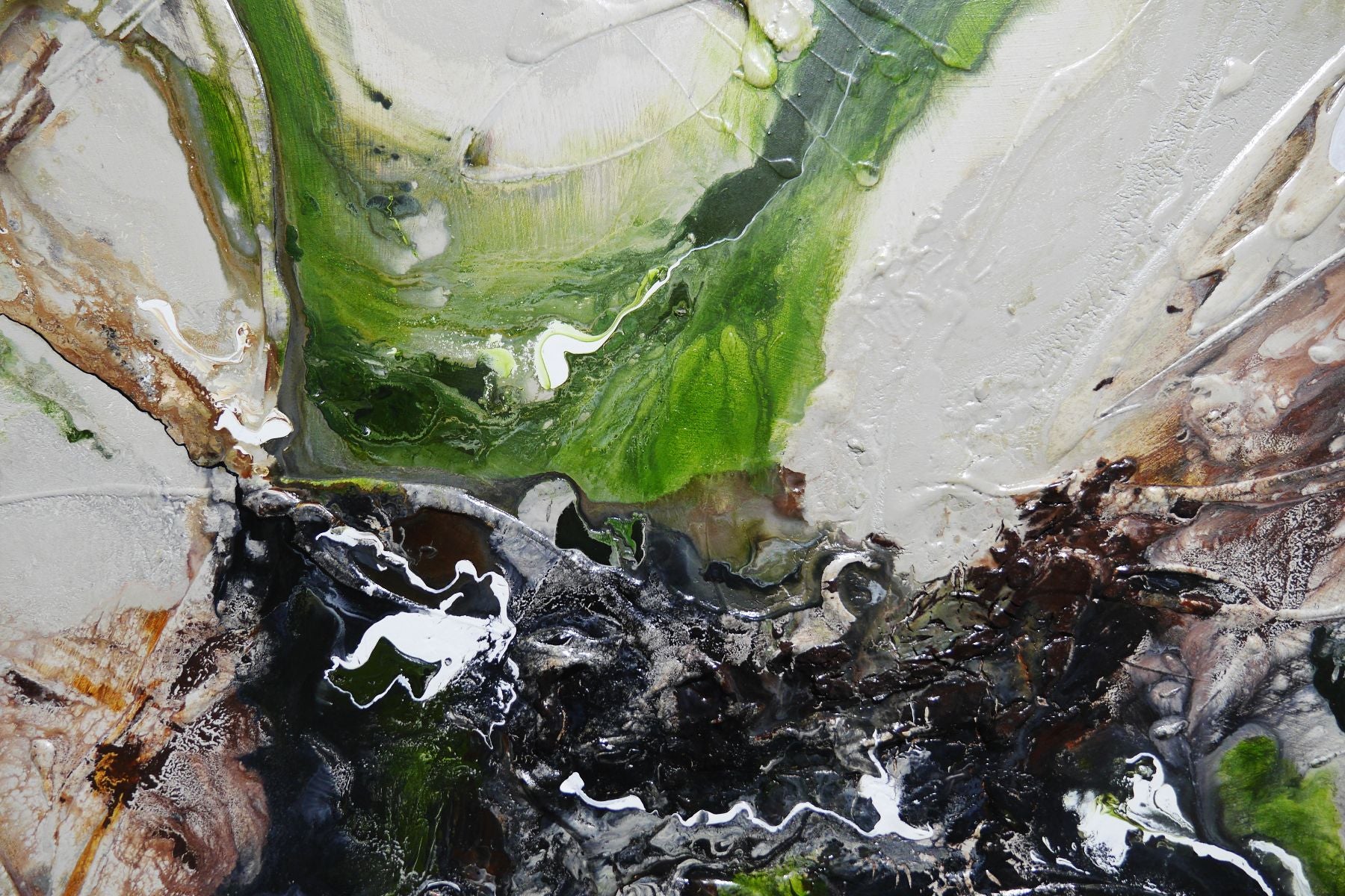 Olive and Crunch 190cm x 100cm Textured Abstract Painting