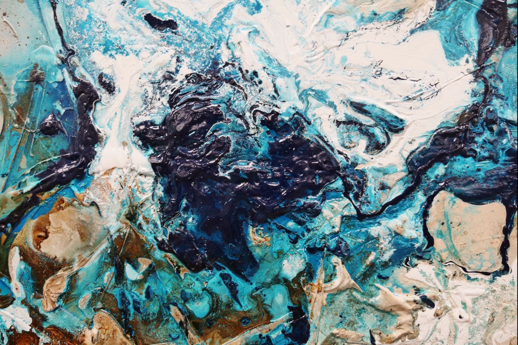Southern and Rust 120cm x 120cm Teal Phalto White Textured Abstract Painting (SOLD)