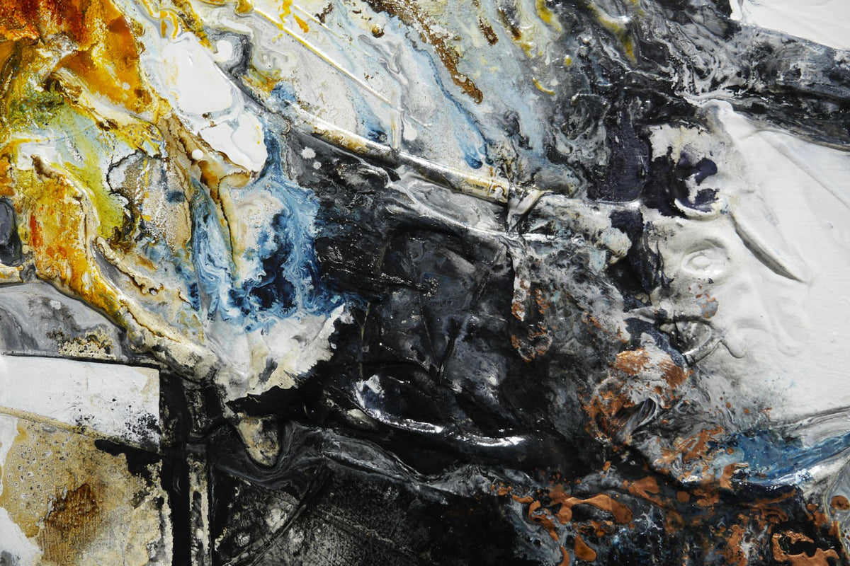 Witches Union 240cm x 100cm Brown Black Textured Abstract Painting