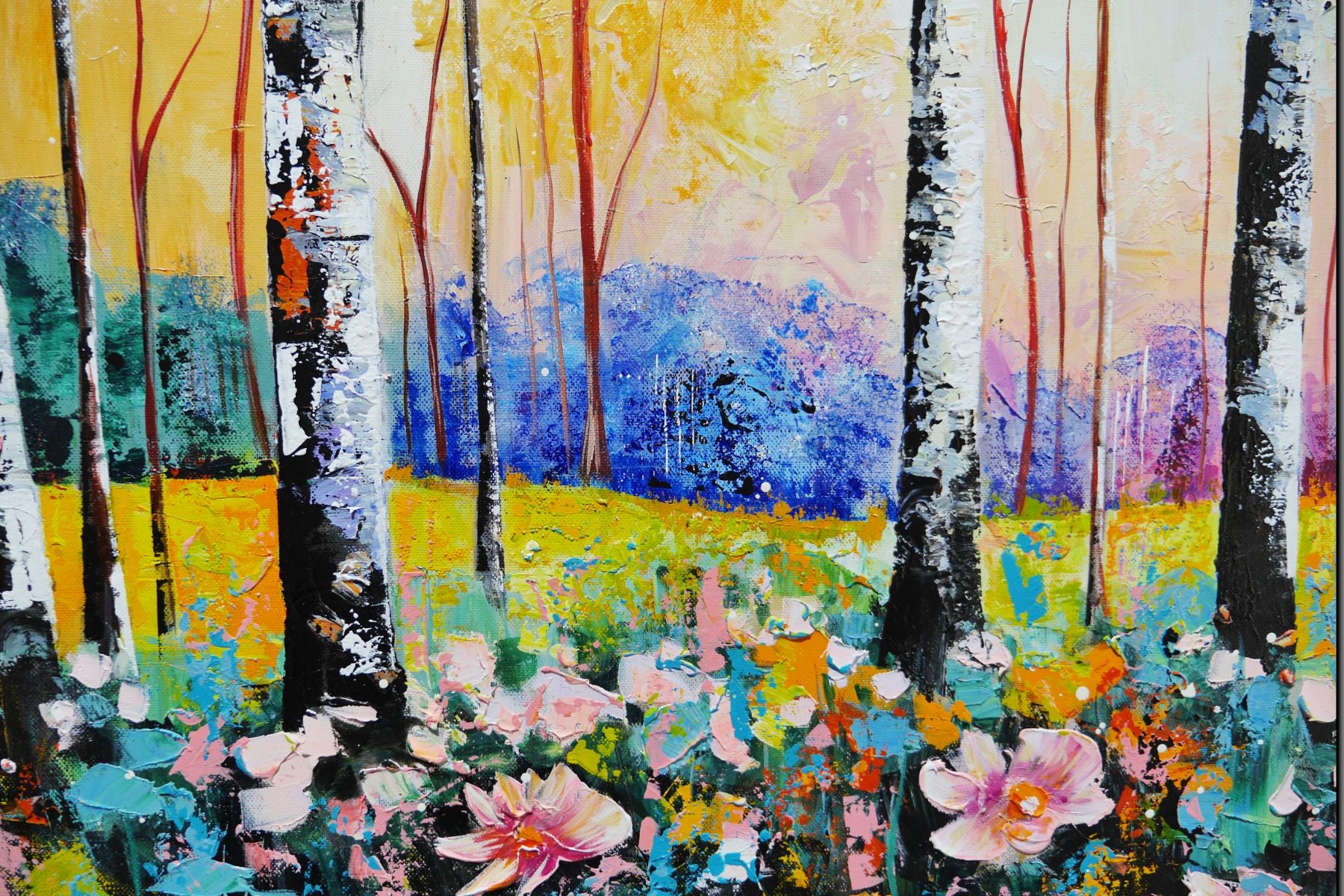 Silver Forest 160cm x 100cm FRAME INC Australian Landscape Abstract Realism Textured Painting (Copy)