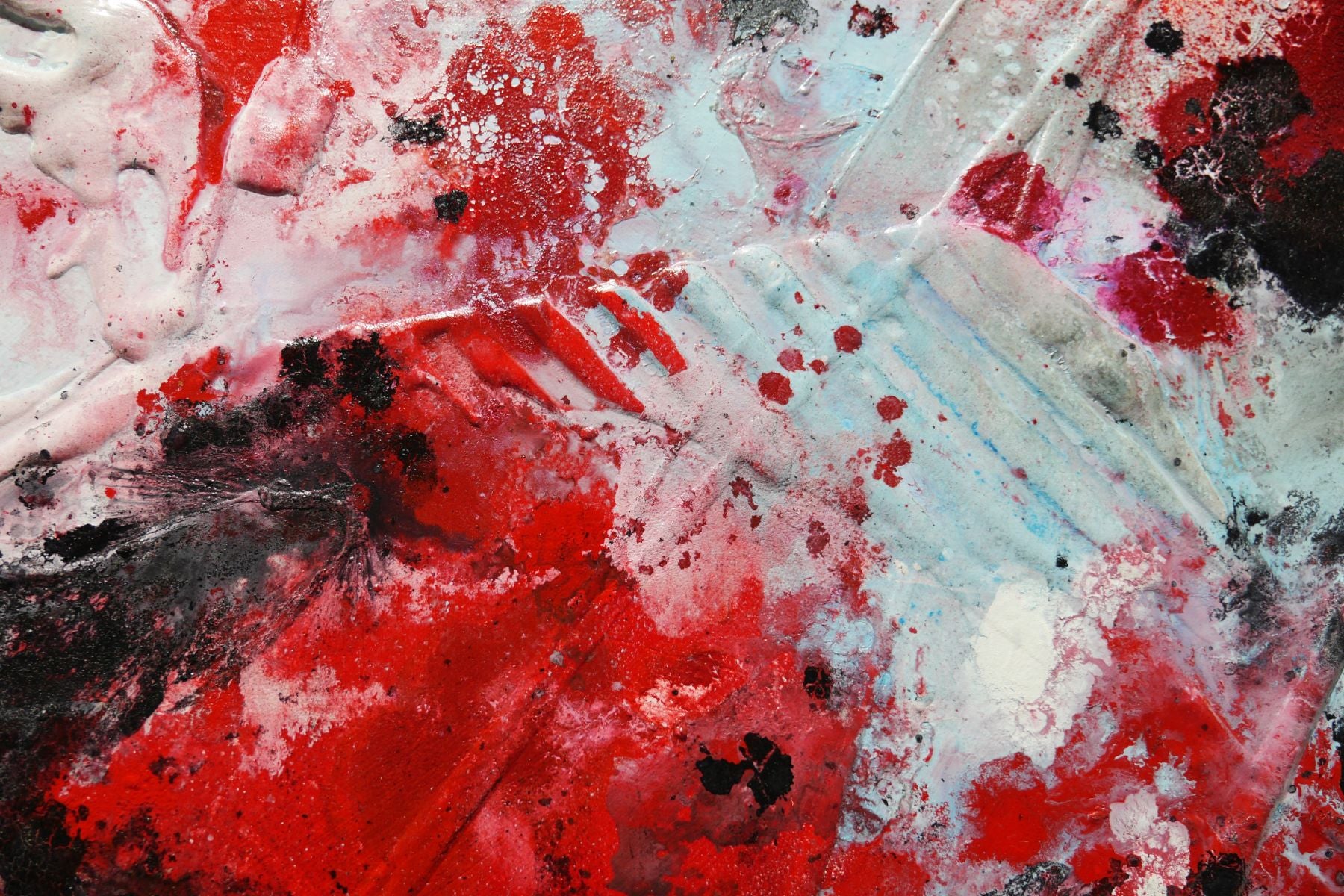 Red Energy 160cm x 100cm Black Red Textured Abstract Painting