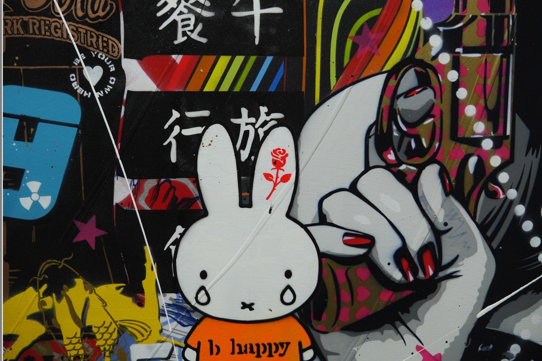 Romantic Revenge 160cm x 100cm Textured Urban Pop Art Painting