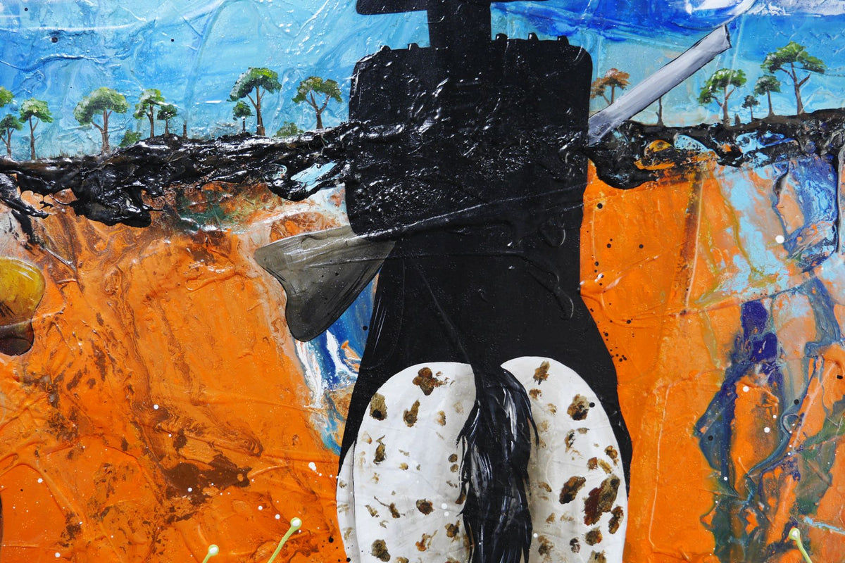 The Iron Brotherhood 250cm x 150cm Ned Kelly Abstract Realism Textured Painting