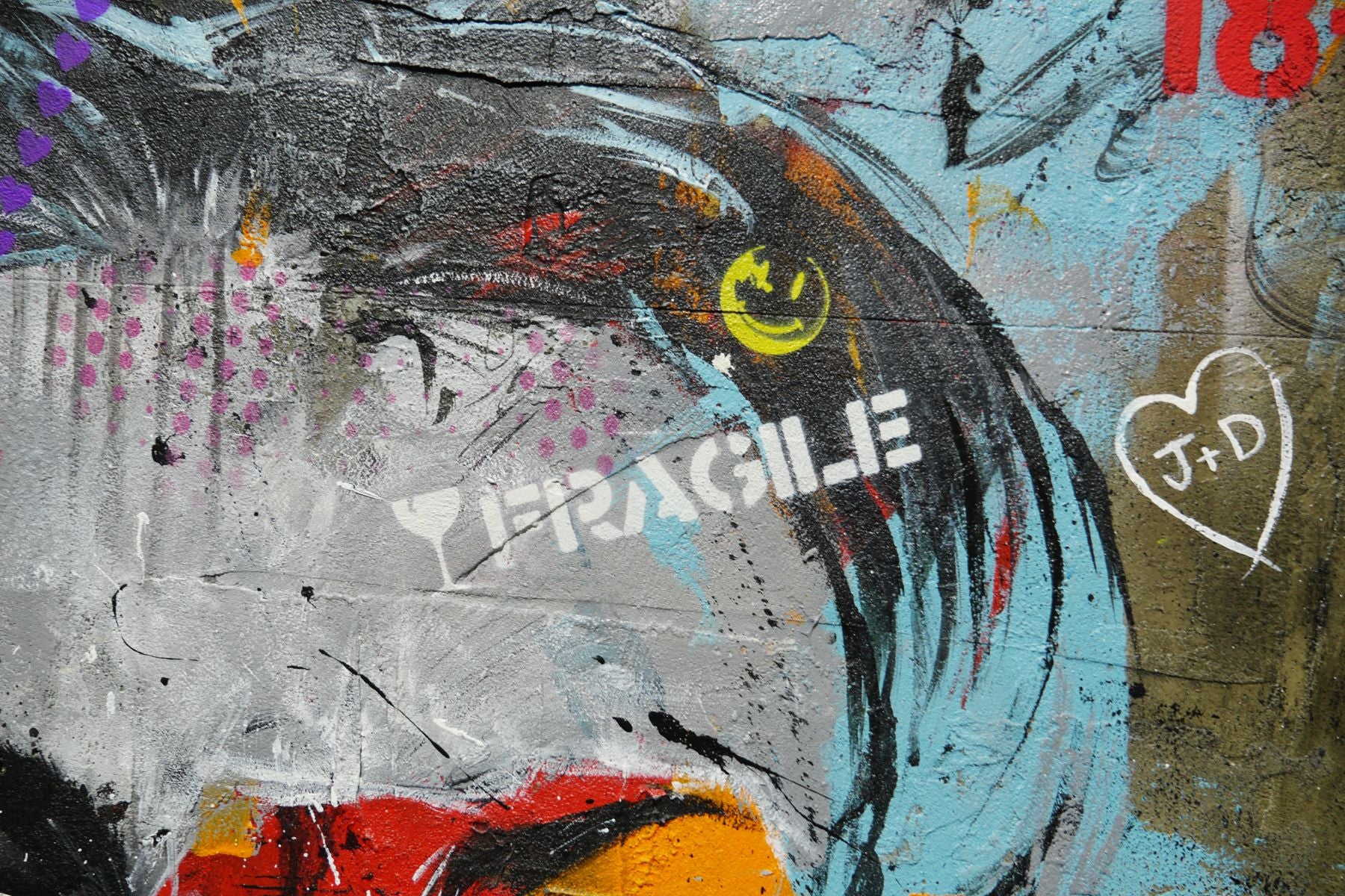 Jerry 90cm x 90cm Industrial Concrete Textured Urban Pop Art Painting (SOLD)