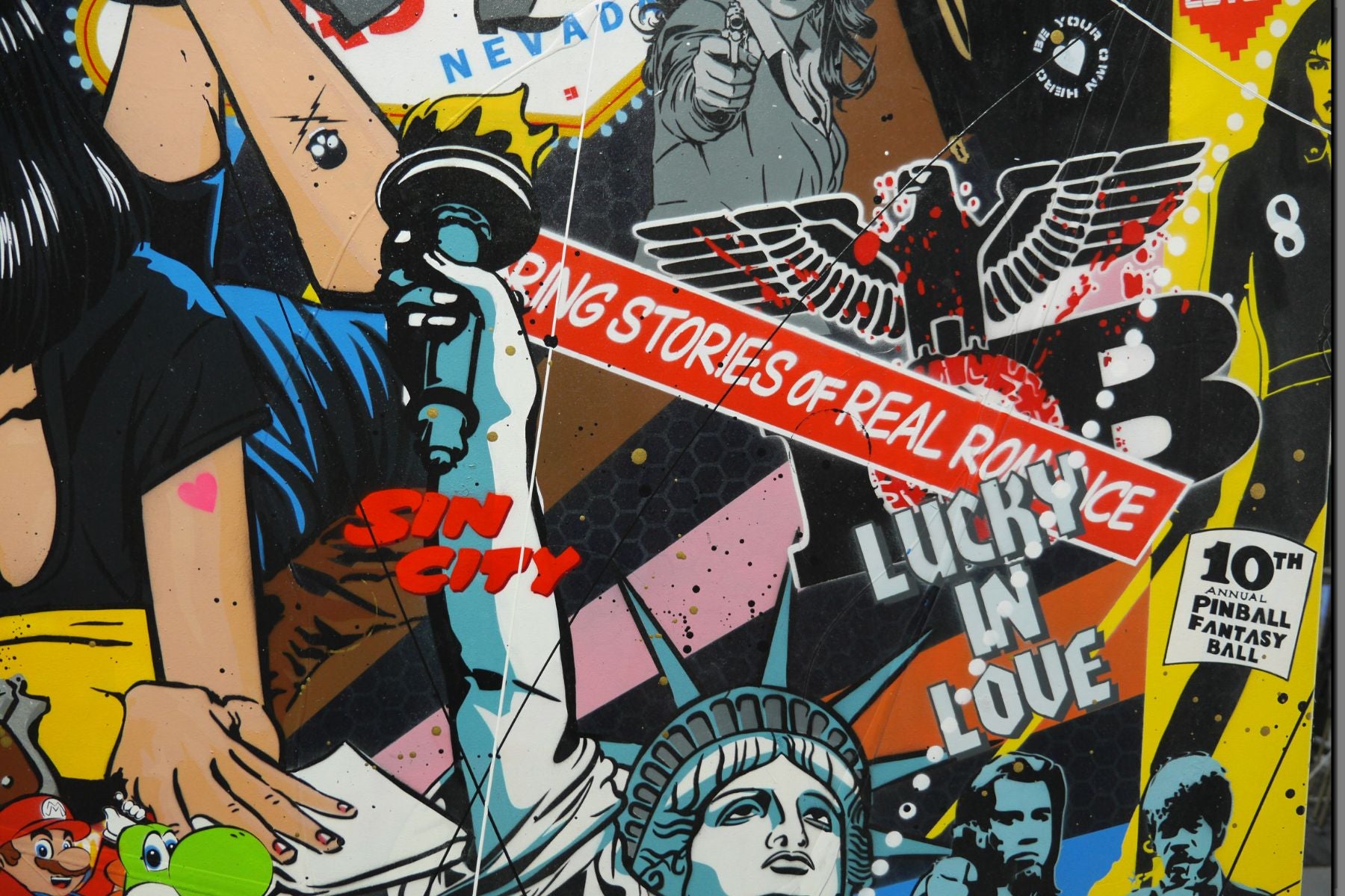 Bedtime Stories 200cm x 120cm Tarantino Textured Urban Pop Art Painting (SOLD)