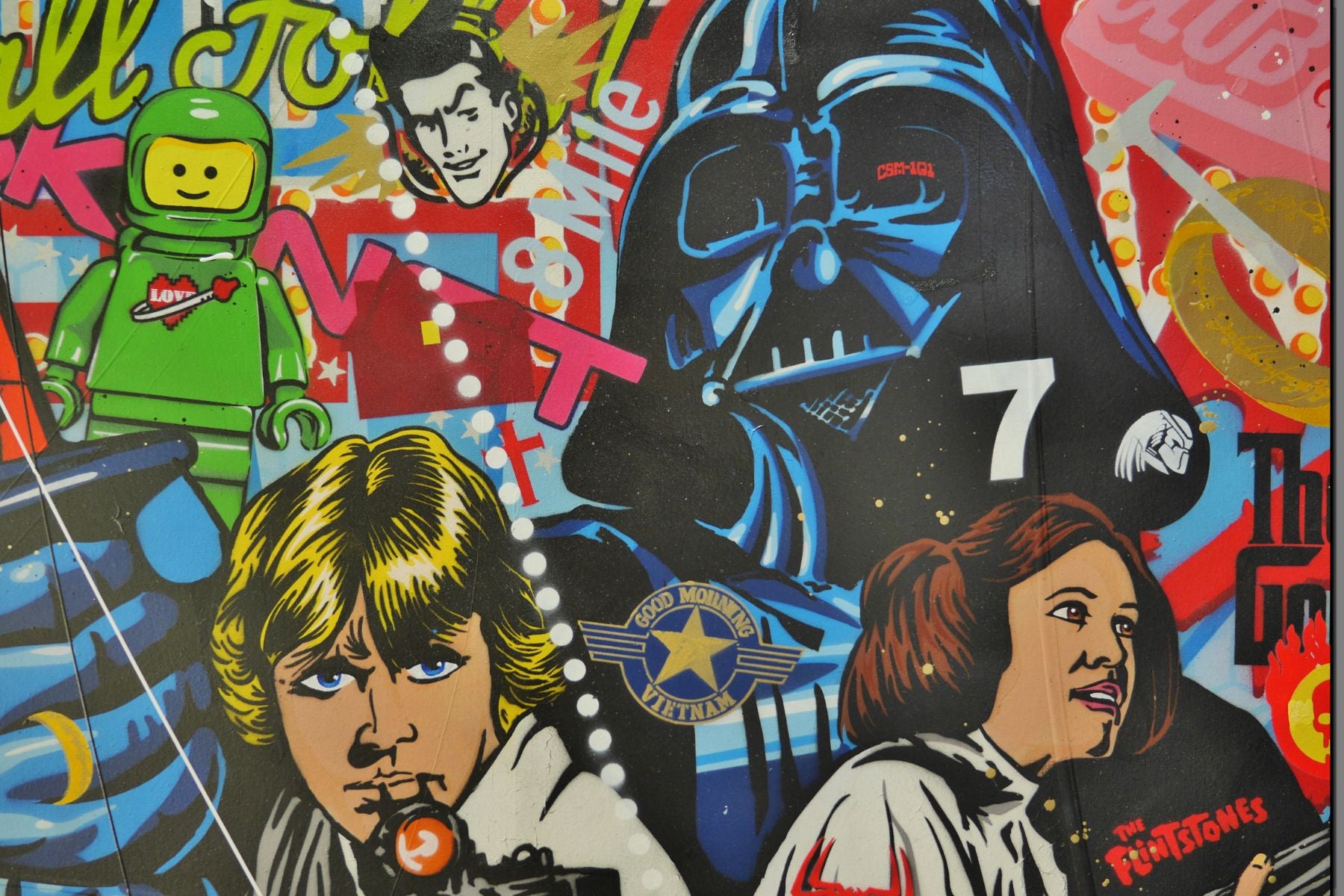 Cinema Gold 240cm x 100cm Iconic Textured Urban Pop Art Painting (SOLD)