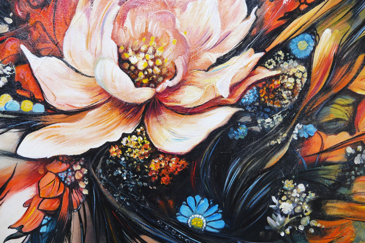 Kazumi 190cm x 100cm FRAMED Abstract Realism Textured Painting