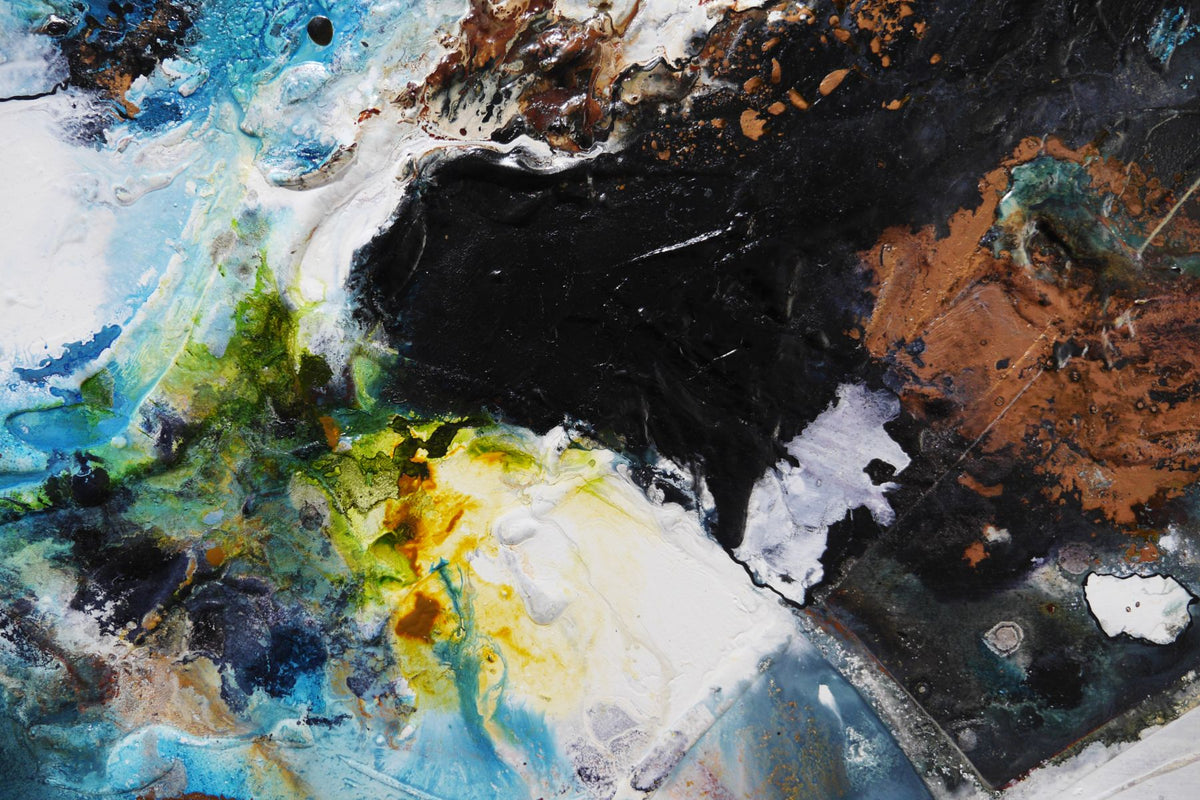 Infused Potion 240cm x 100cm Teal Textured Abstract Painting