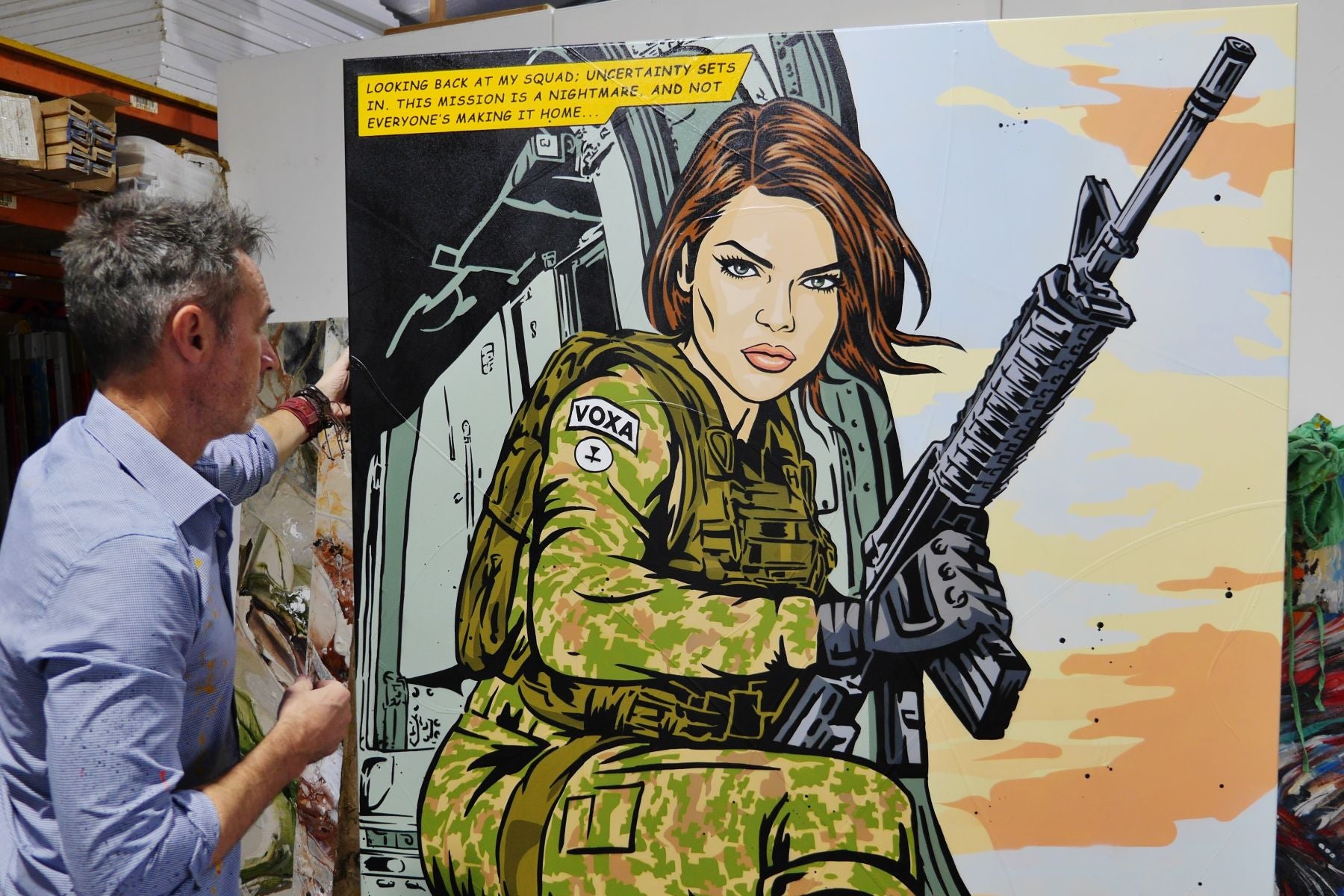 Looking Back 150cm x 150cm Combat Classic Pop Art Painting