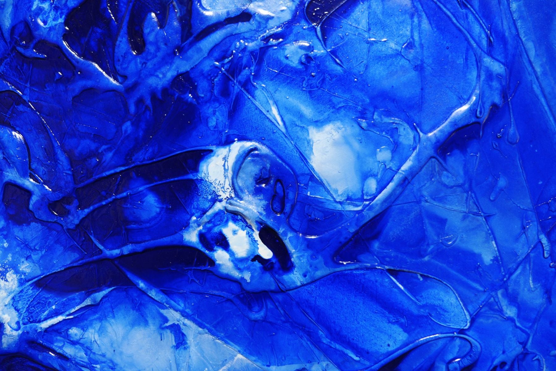 Precious 190cm x 100cm Blue White Ink Textured Abstract Painting