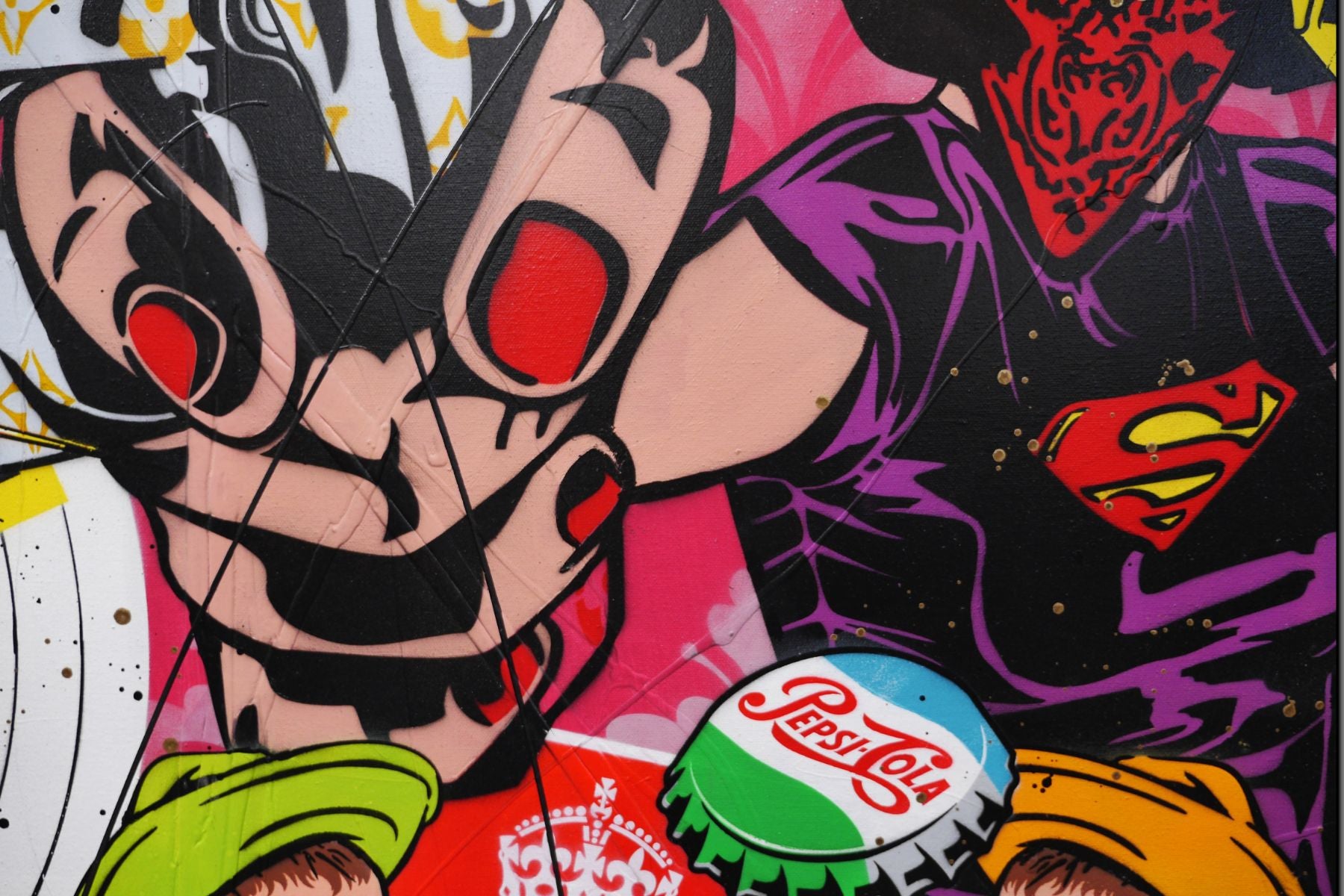 Stick em' up 120cm x 150cm Graffiti Textured Urban Pop Art Painting (SOLD)