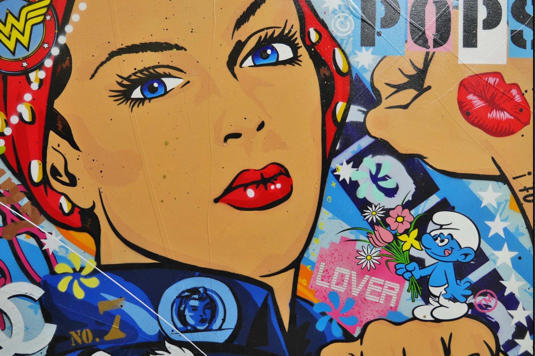 Fresh Rosie 240cm x 100cm Rosie The Riveter Textured Urban Pop Art Painting